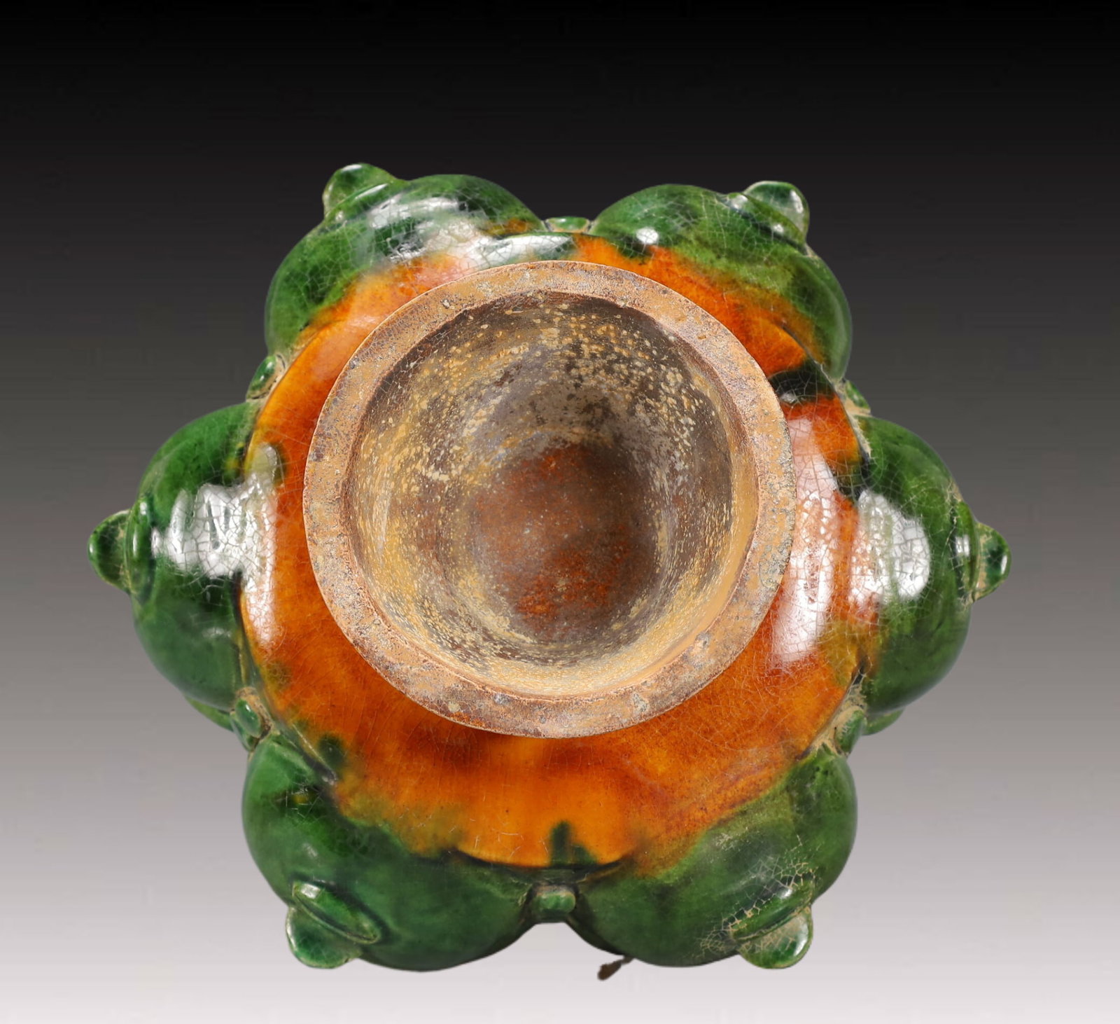 A Huge Tang Tri-Color Glazed Pottery Figure Pattern Ewer - 11