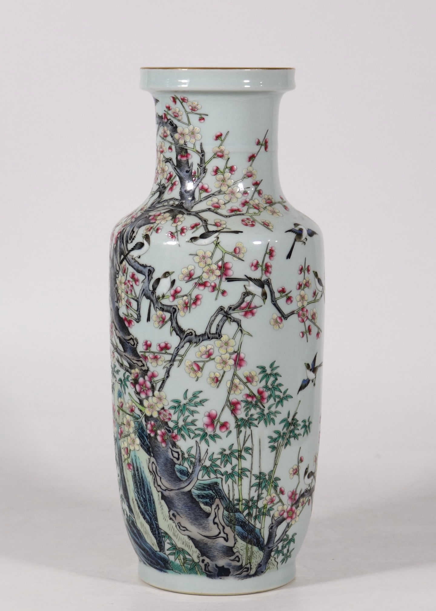 An Exquisite Famille-Rose Flower and Bird Pattern Vase (1 of 9)