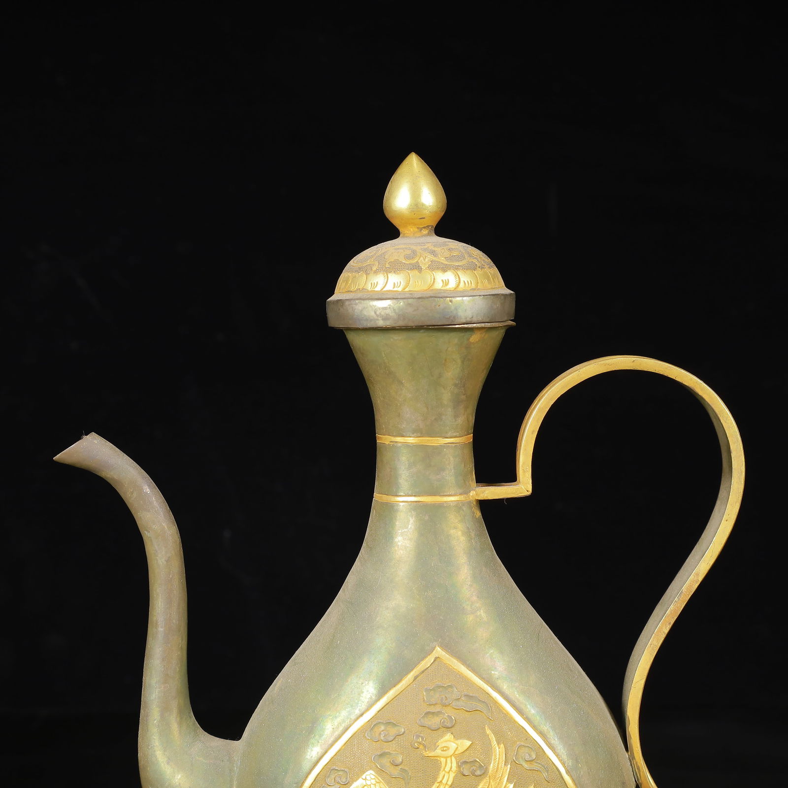 An Exquisite Gilt Silver Phoenix Pattern Ewer - 2