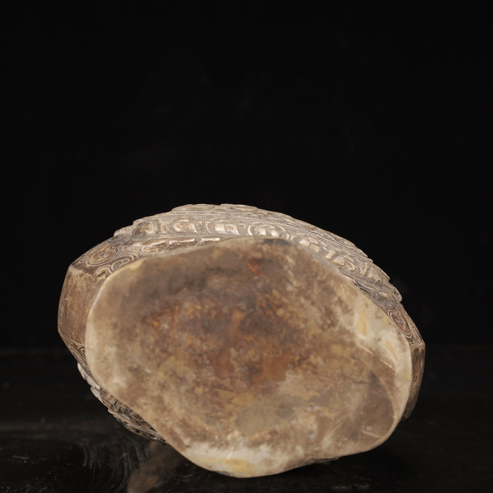 A Rare Silver-plated Copper Buddha Statue Pattern Vase - 10