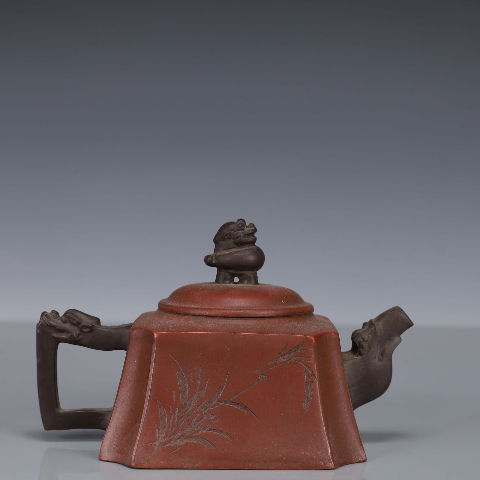 An Exquisite Purple Sands? Dragon Pattern Teapot, With poem (1 of 10)