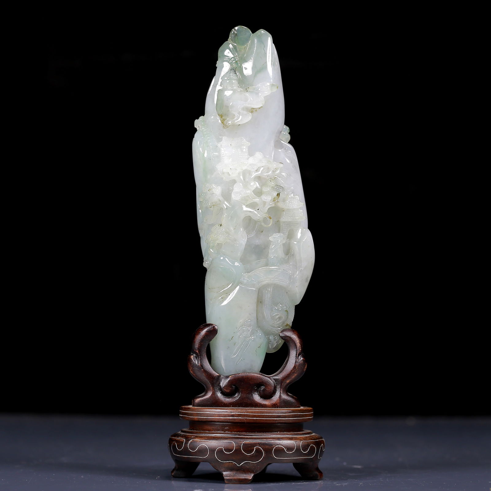 An Exquisite Jadeite Landscape and Figure Pattern Ornament (1 of 10)