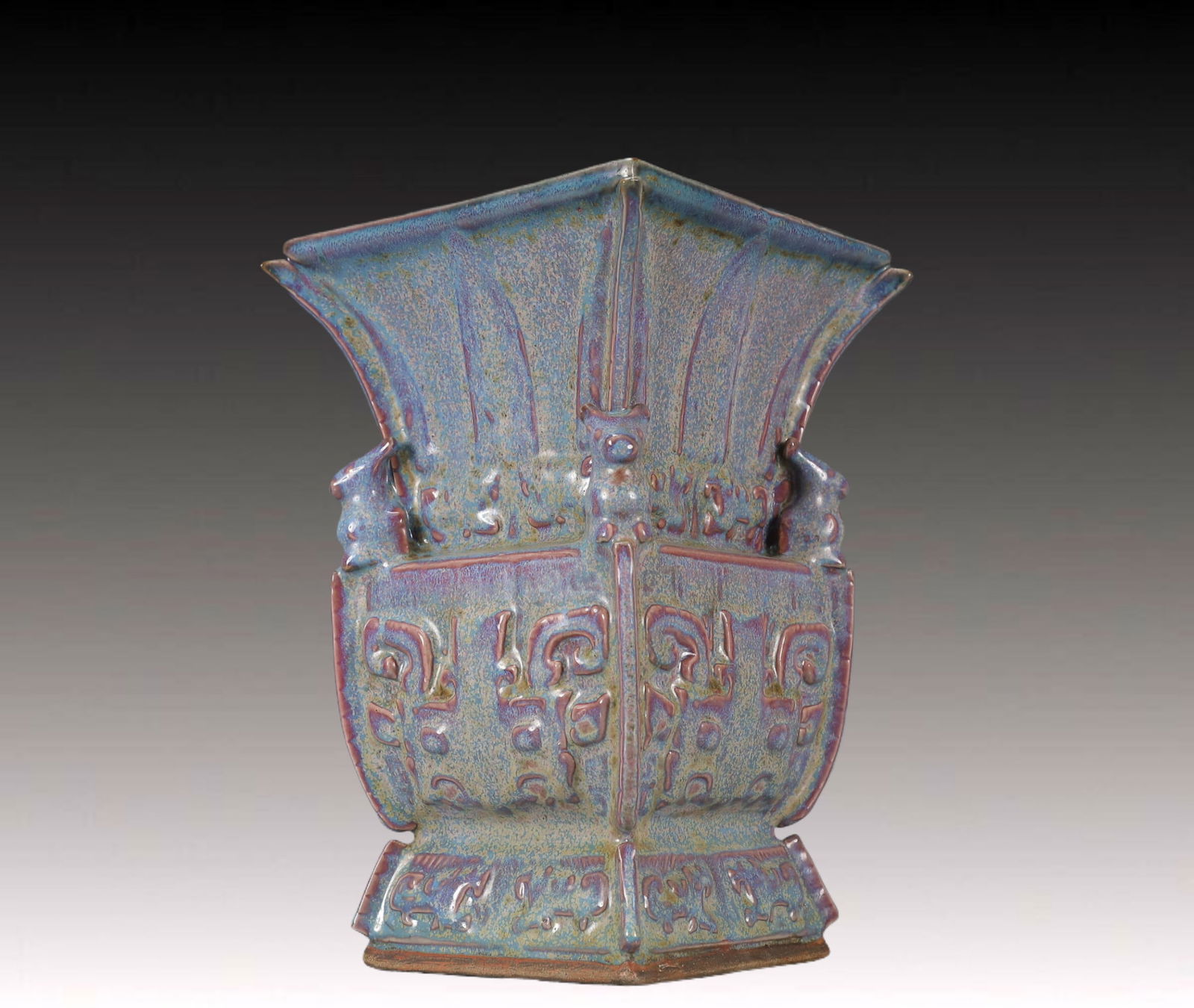 An Exquisite Jun yao Beast-Face Pattern Vase - 6