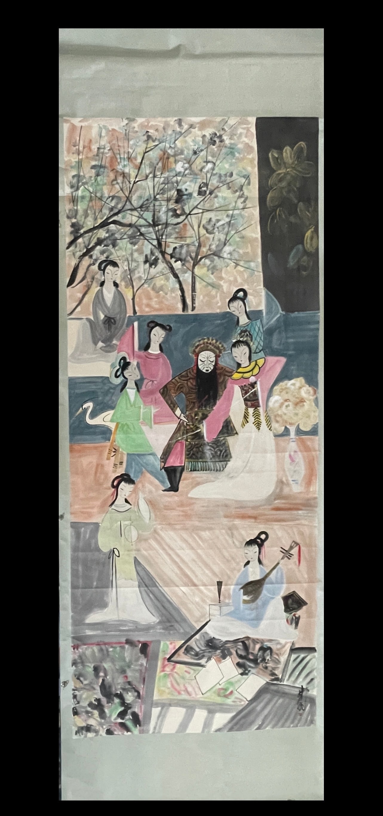 A Chinese Vertical Scroll Ink Painting of Figure and Story on Paper (1 of 9)