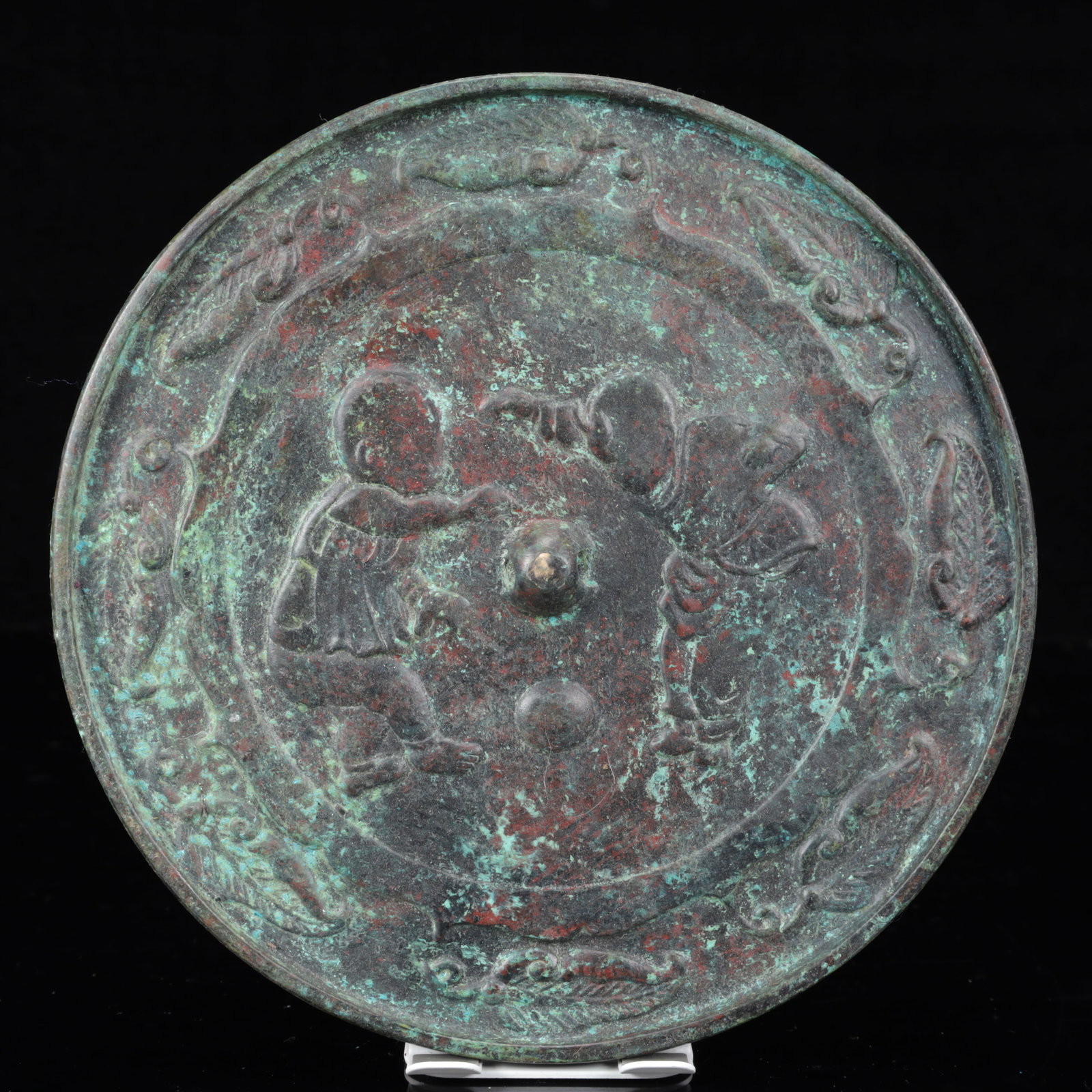 An Archaic Bronze Character and Story Pattern Round Mirror (1 of 10)