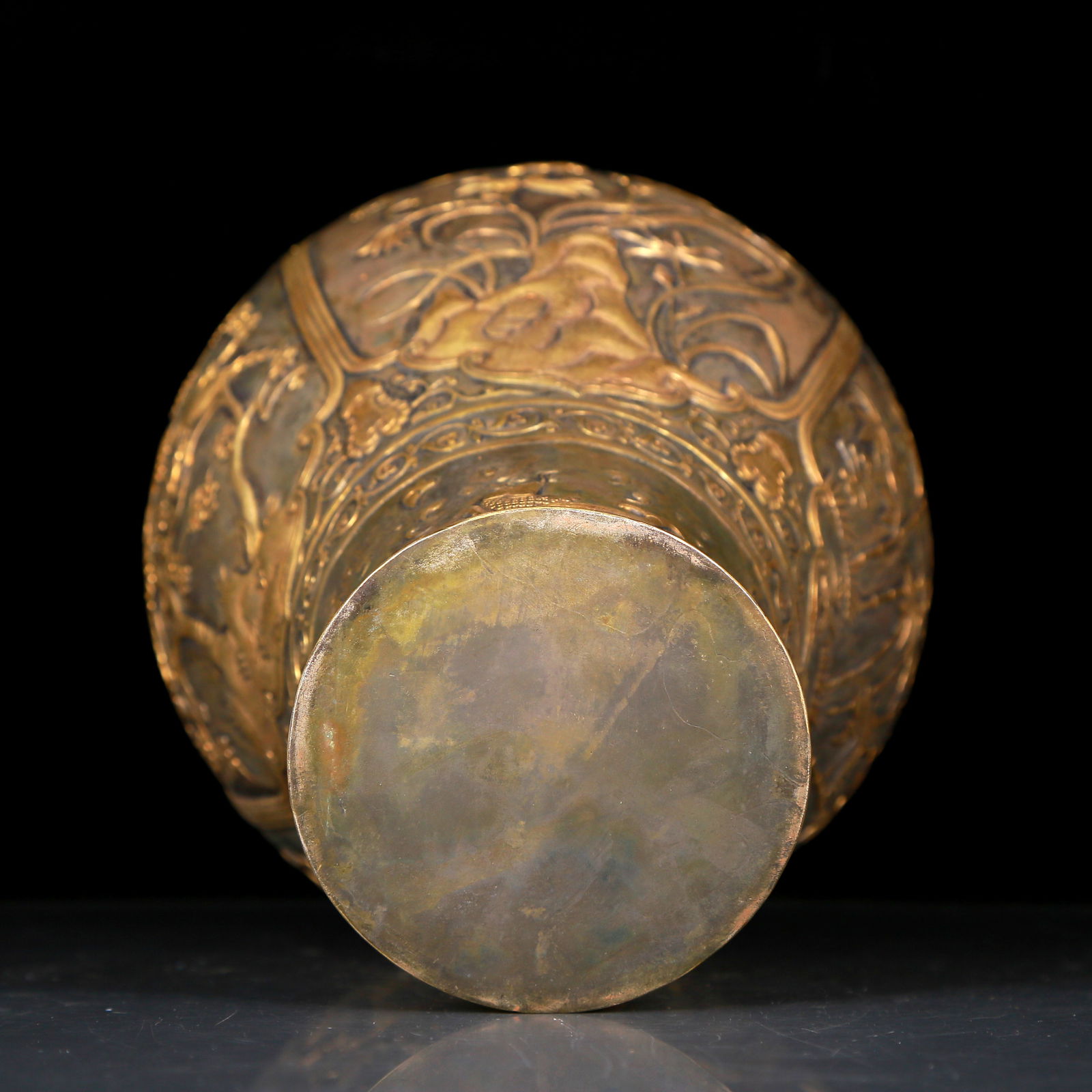 A Rare Gilt Silver Flower Pattern Vase - 8