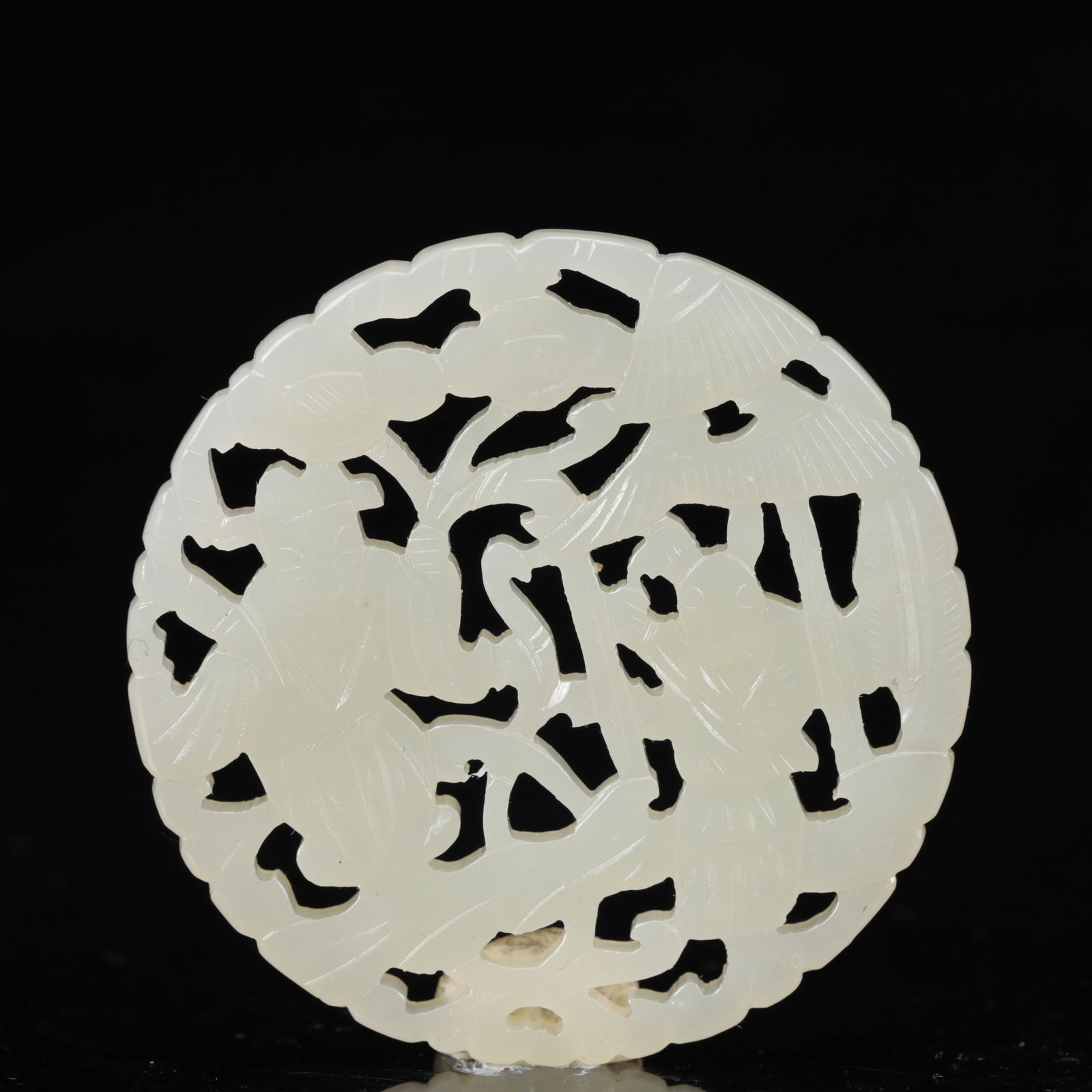 An Exquisite White Jade Character and Story Pattern Jade Pendant (1 of 4)