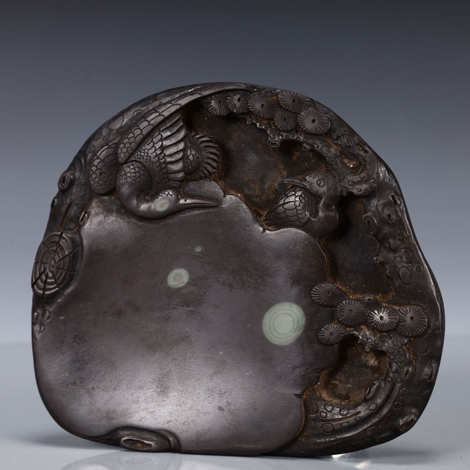 A Rare Pine and Crane Pattern Inkstone - 3