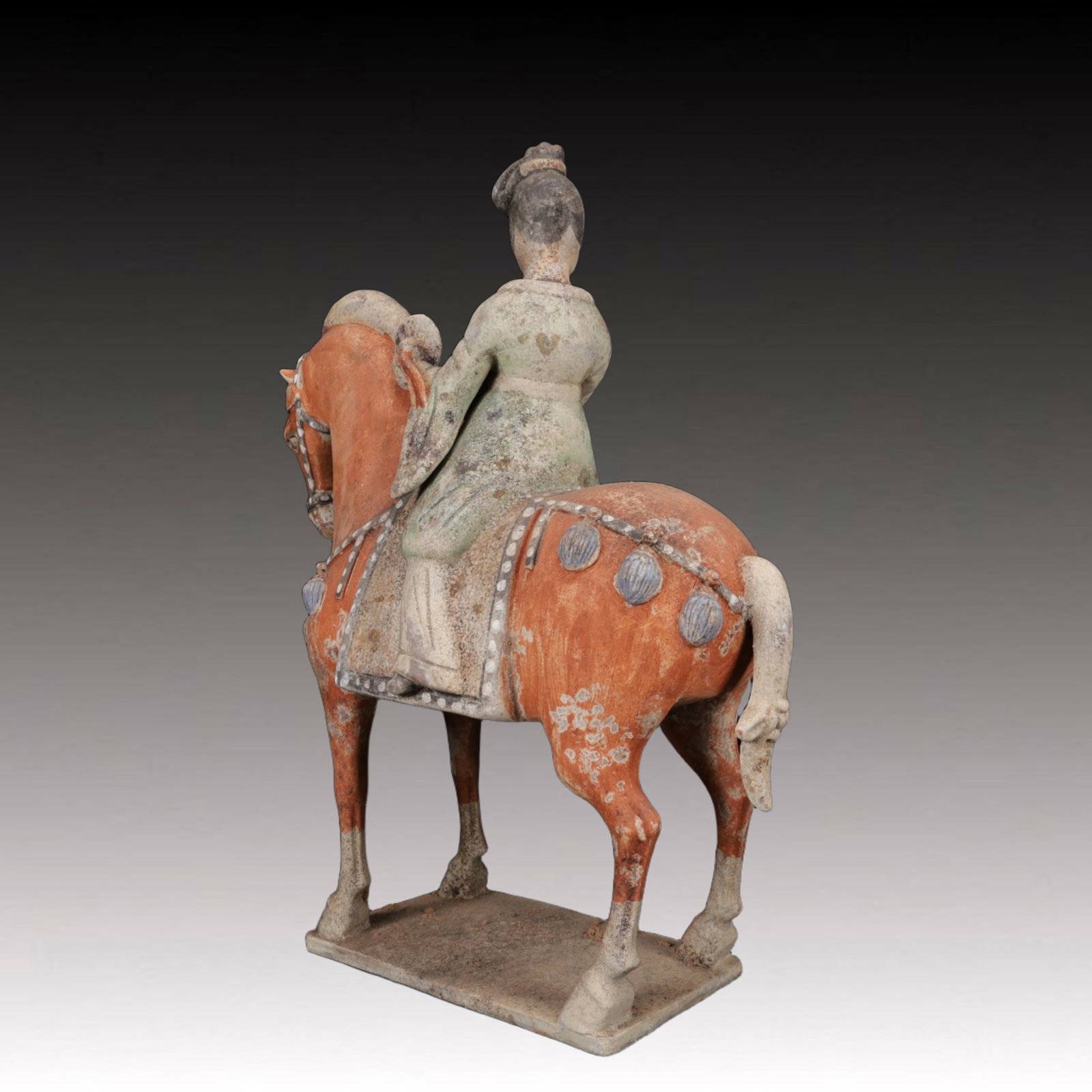 A Rare Tang Tri-Color Glazed Pottery Figure Riding Horse Ornaments - 11
