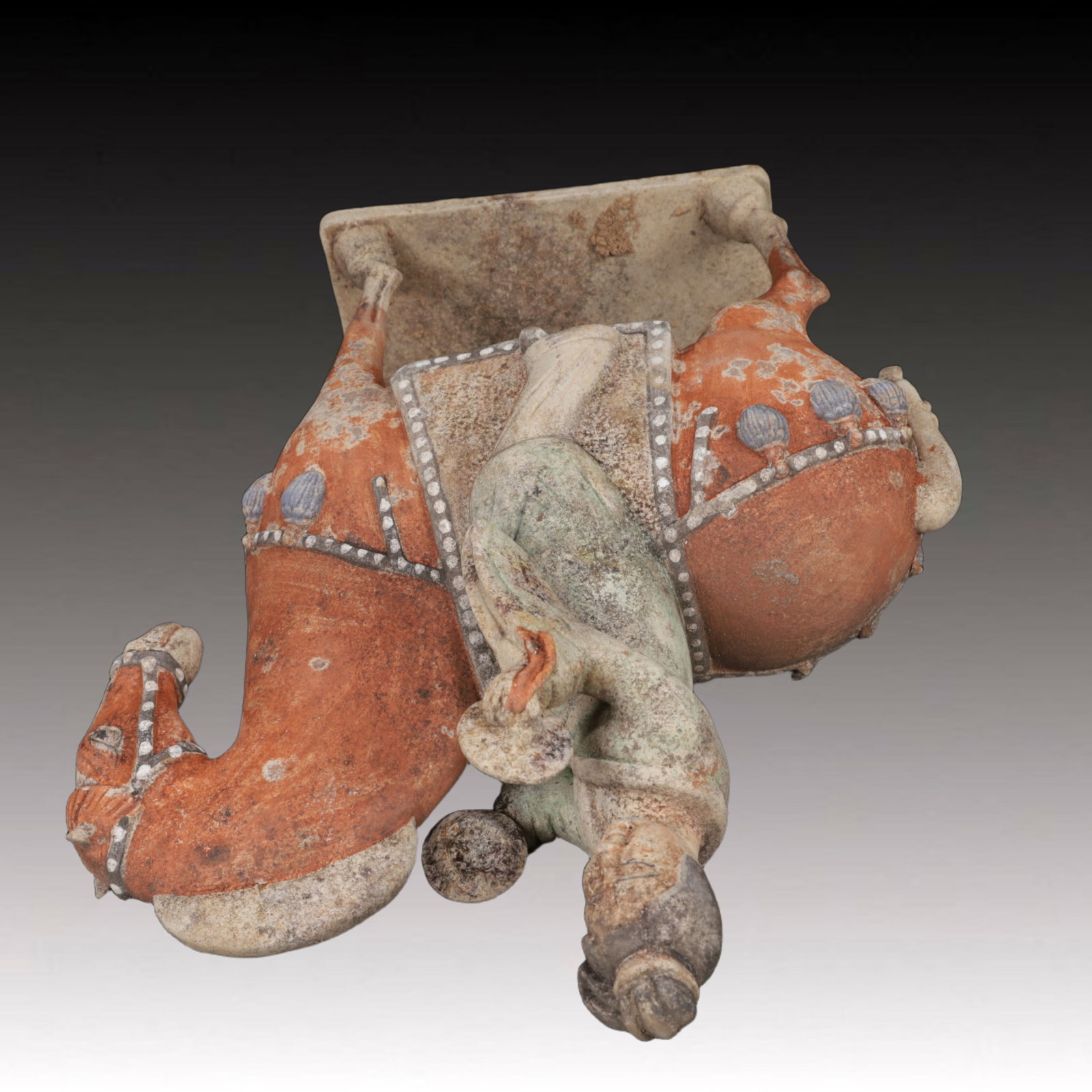 A Rare Tang Tri-Color Glazed Pottery Figure Riding Horse Ornaments - 14