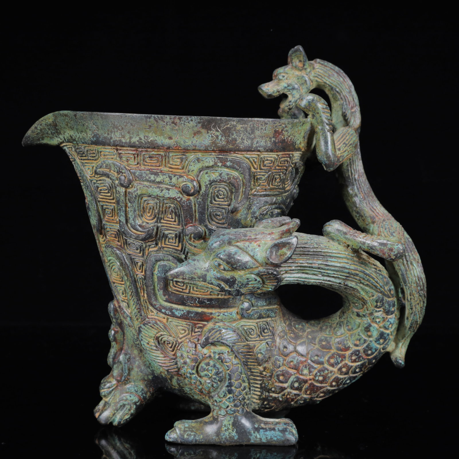 An Archaic Bronze Dragon Cup (1 of 19)