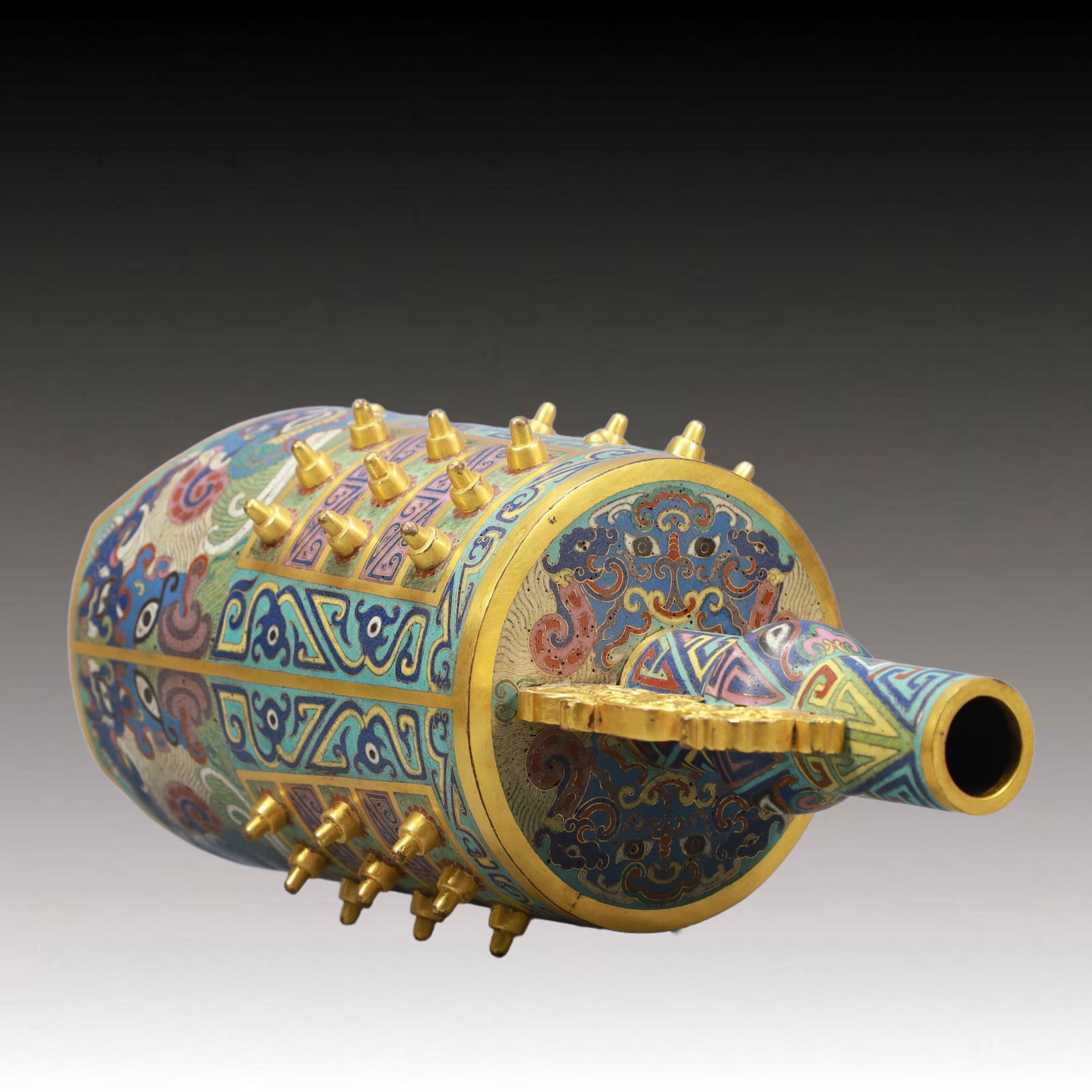 An Exquisite Cloisonne Beast-Face Pattern Chime - 11