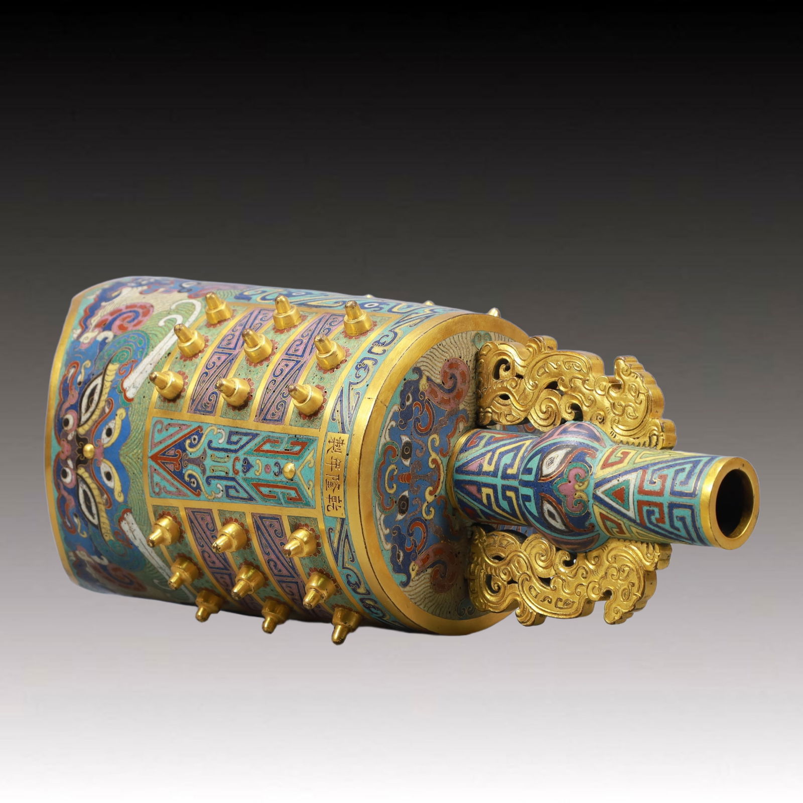 An Exquisite Cloisonne Beast-Face Pattern Chime - 12