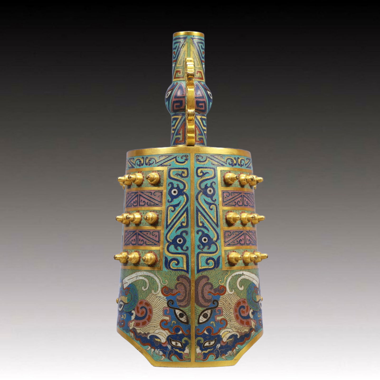 An Exquisite Cloisonne Beast-Face Pattern Chime - 5
