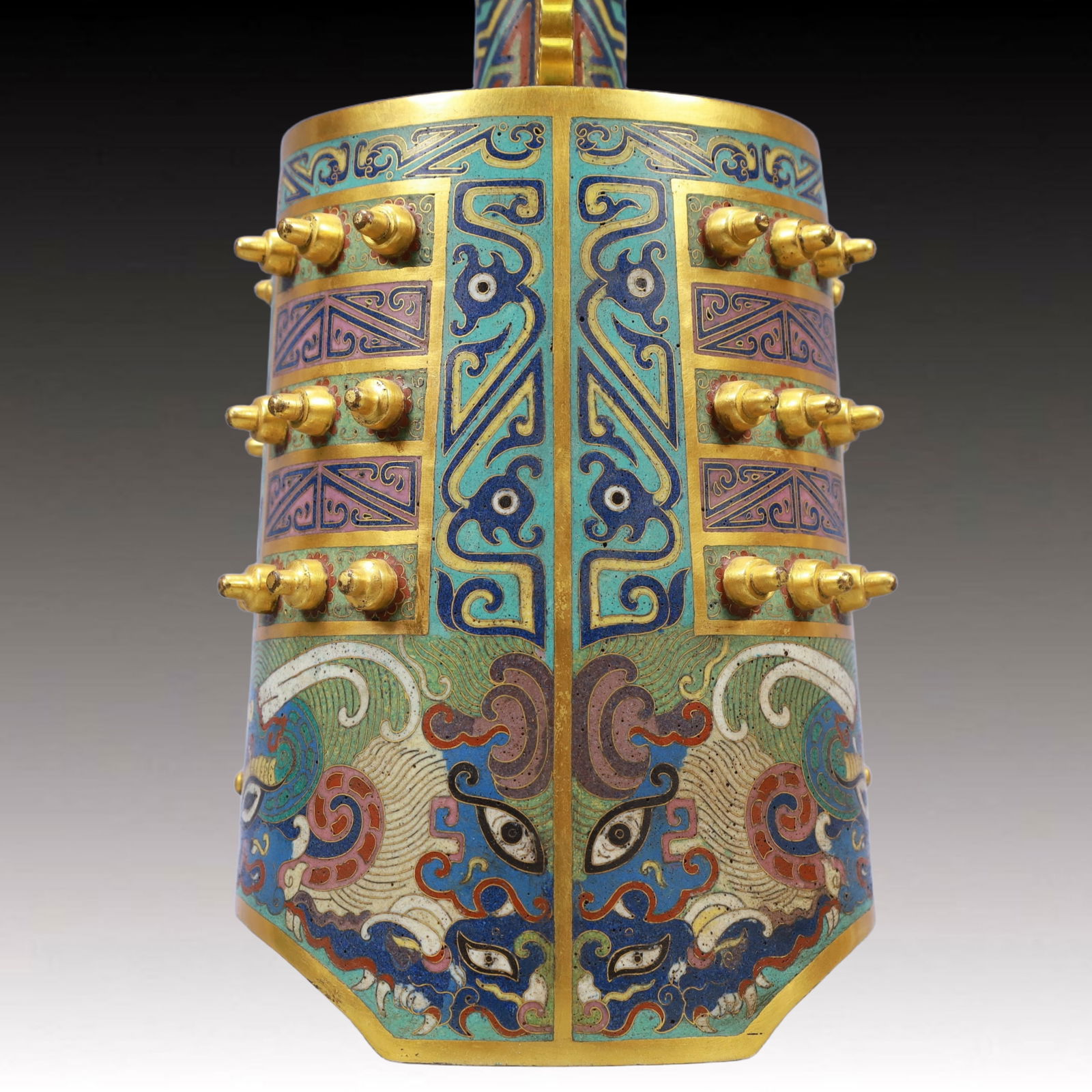 An Exquisite Cloisonne Beast-Face Pattern Chime - 6