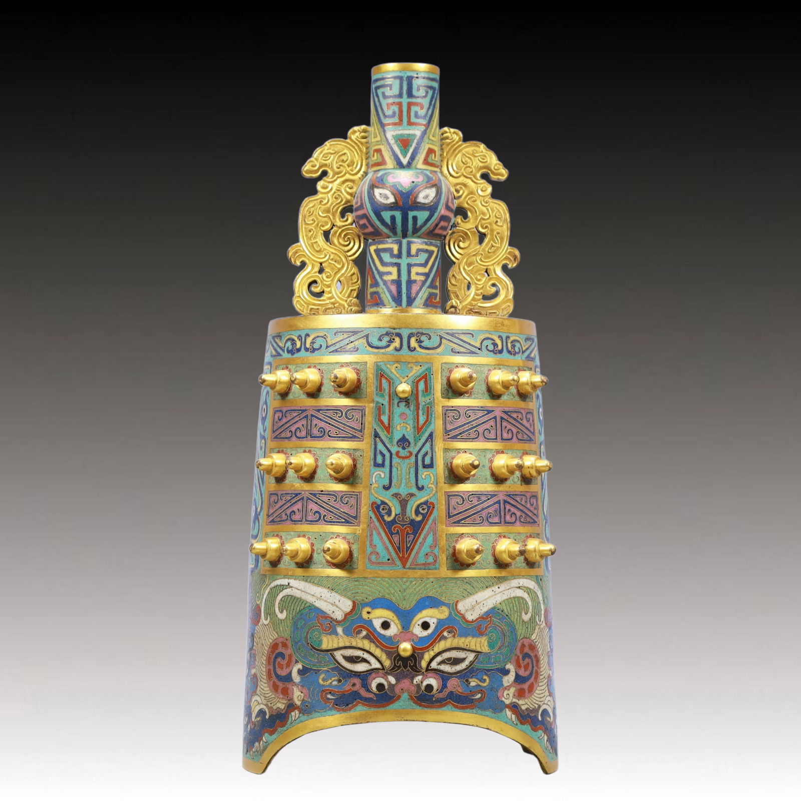 An Exquisite Cloisonne Beast-Face Pattern Chime - 8