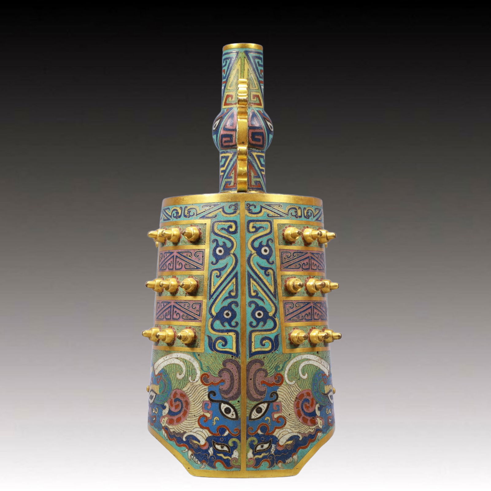 An Exquisite Cloisonne Beast-Face Pattern Chime - 9