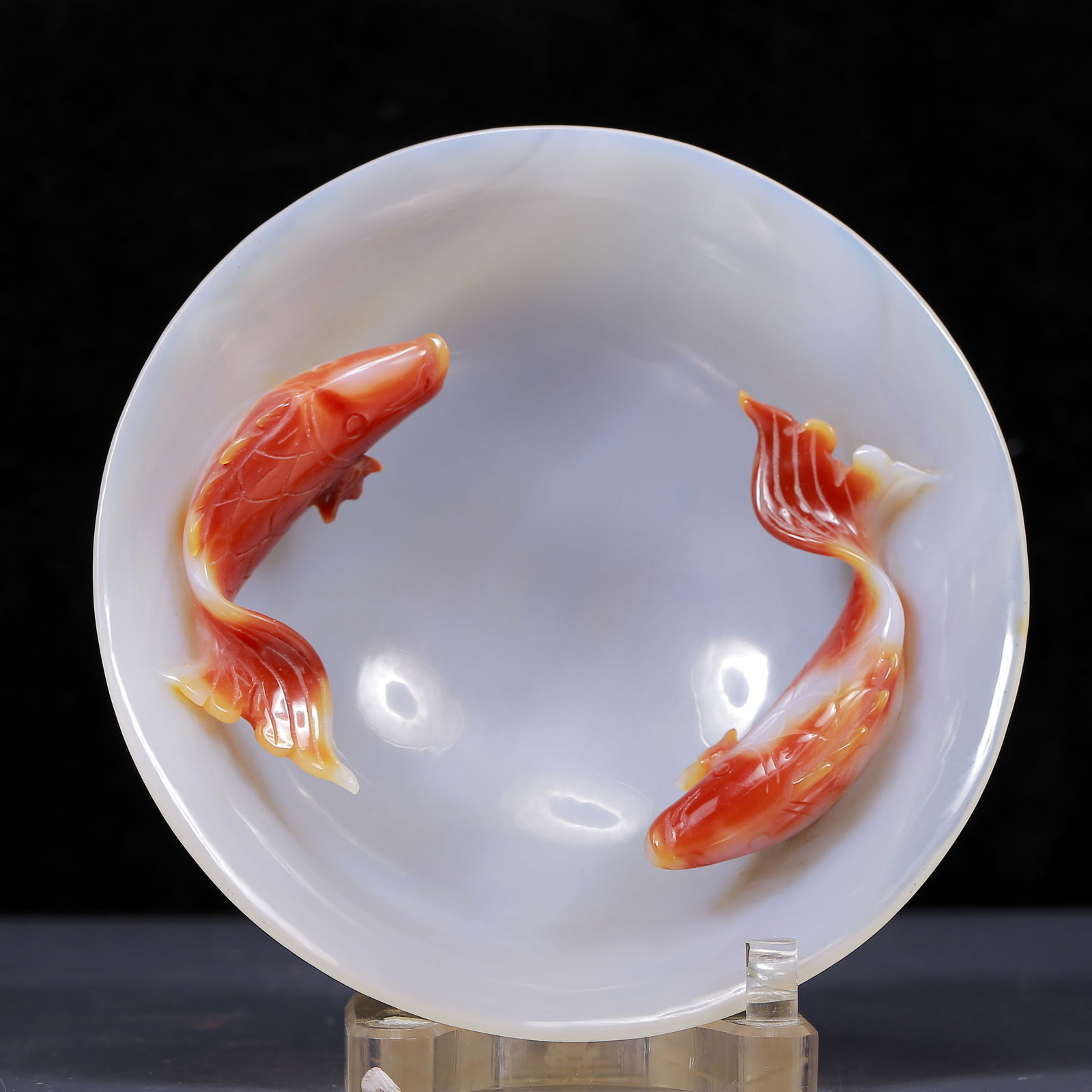 An Exquisite Agate Fish Pattern Bowl - 4