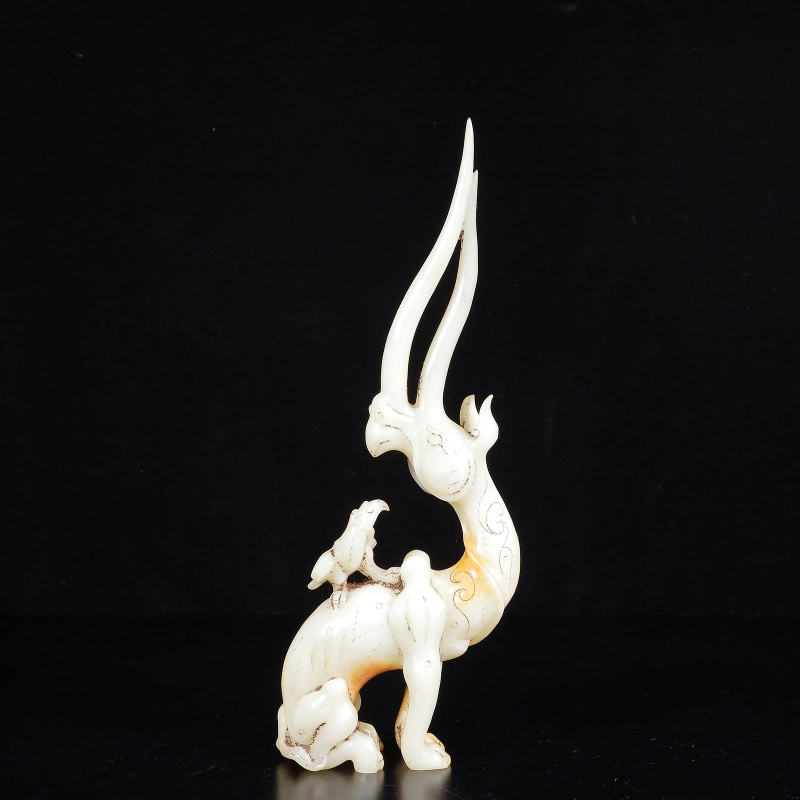 An Exquisite White Jade Auspicious Beast Ornament (1 of 15)