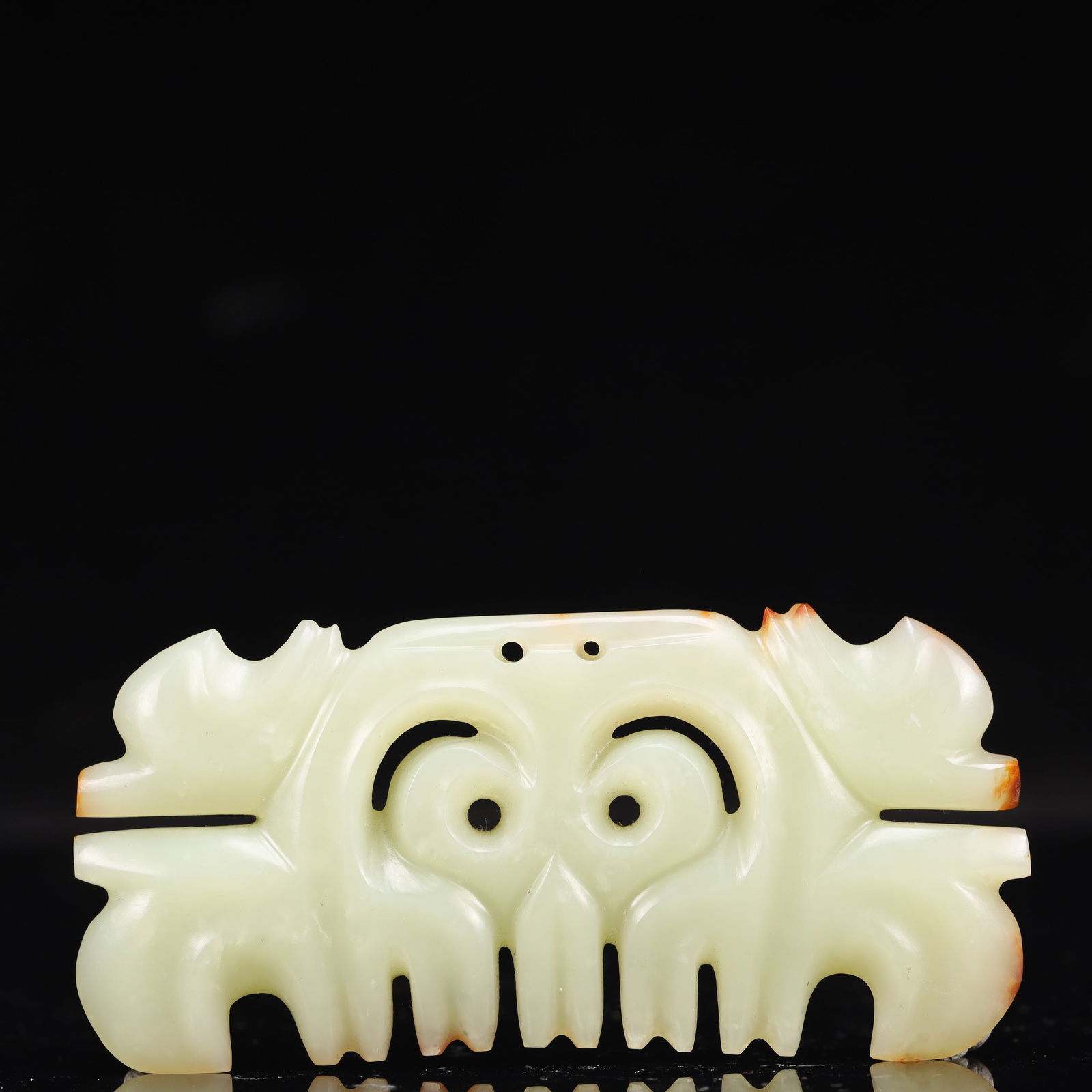 An Archaic Hongshan Culture White Jade Pendant (1 of 14)