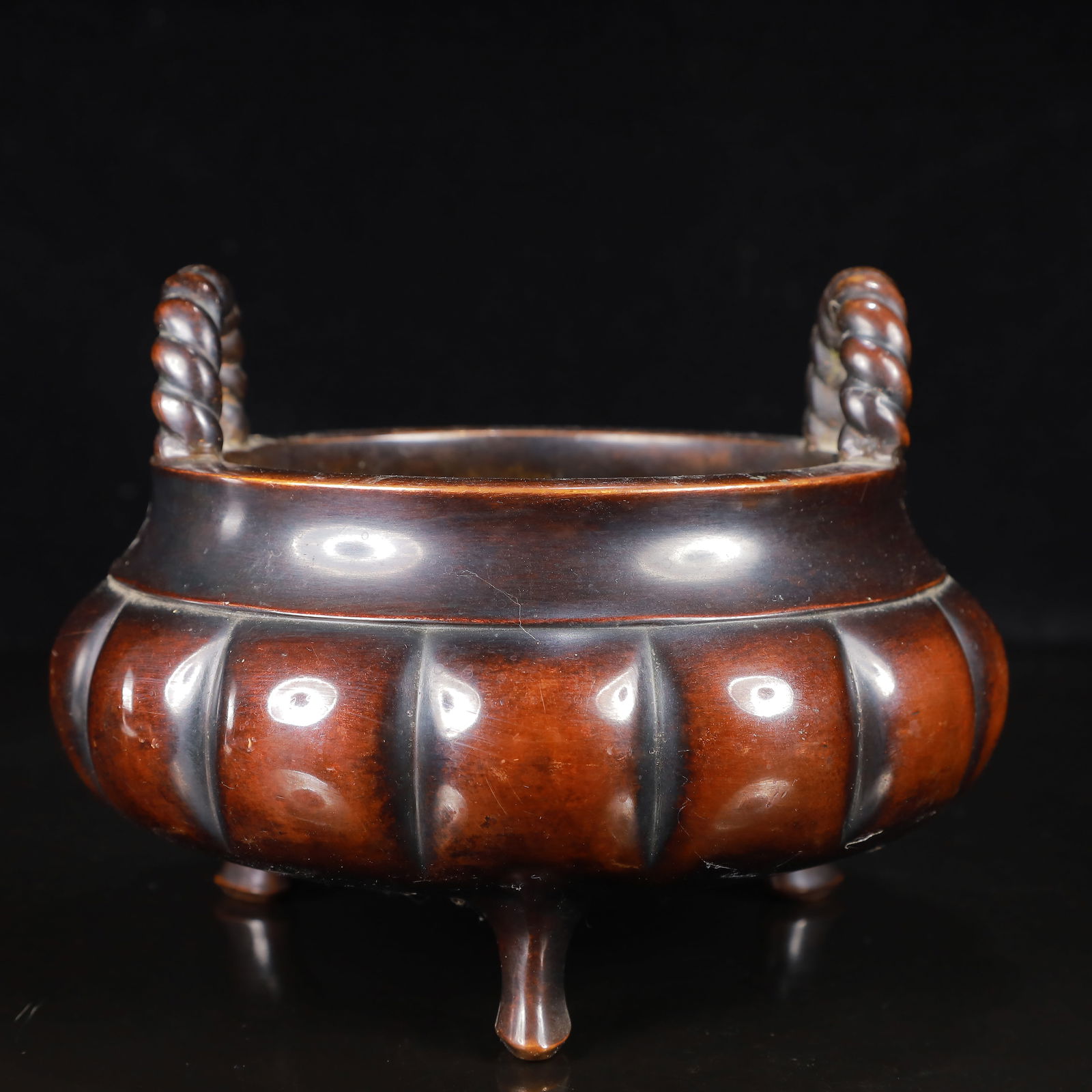 A Rare Bronze Double-Ears and Tripod Censer (1 of 12)