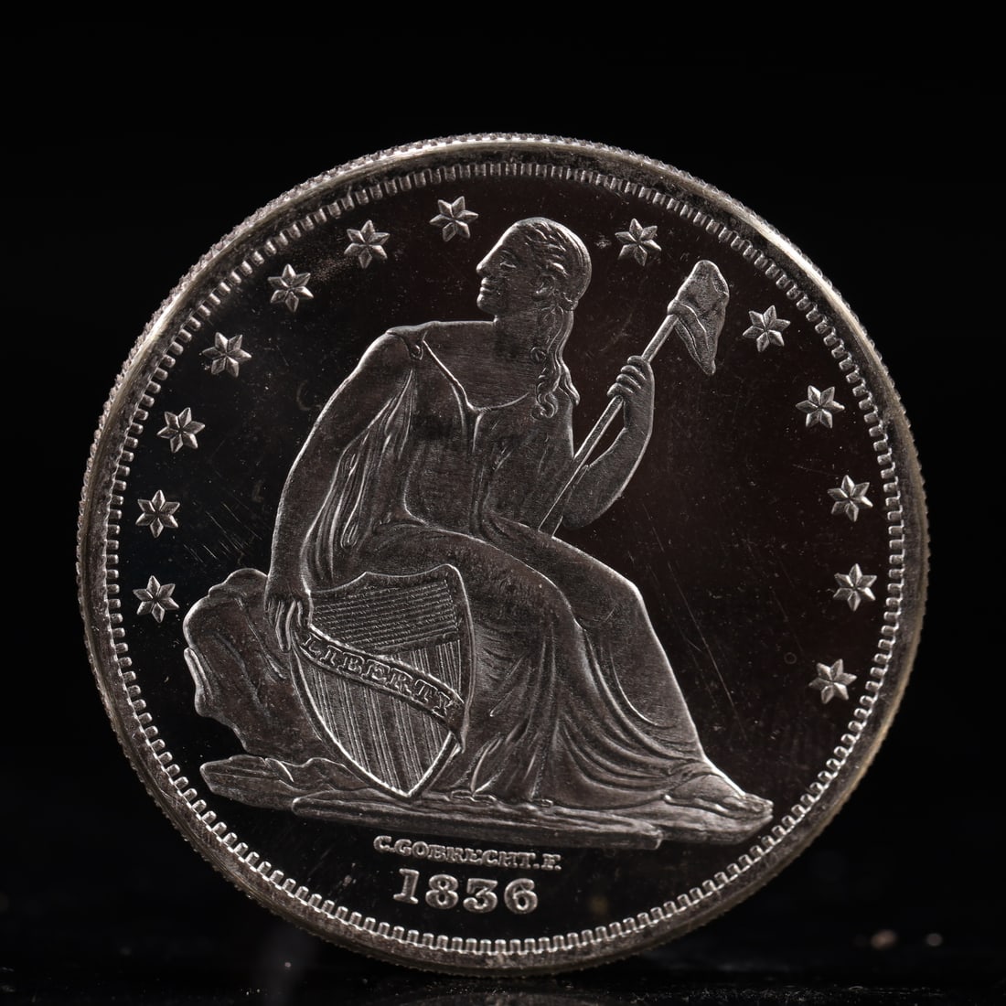 USA One Dollar 1856 Coin: American coin. IN GOD WE TRUST / LIBERTY / 1856 / UNITED STATES OF AMERICA / ONE DOL. Weight:26.9g.