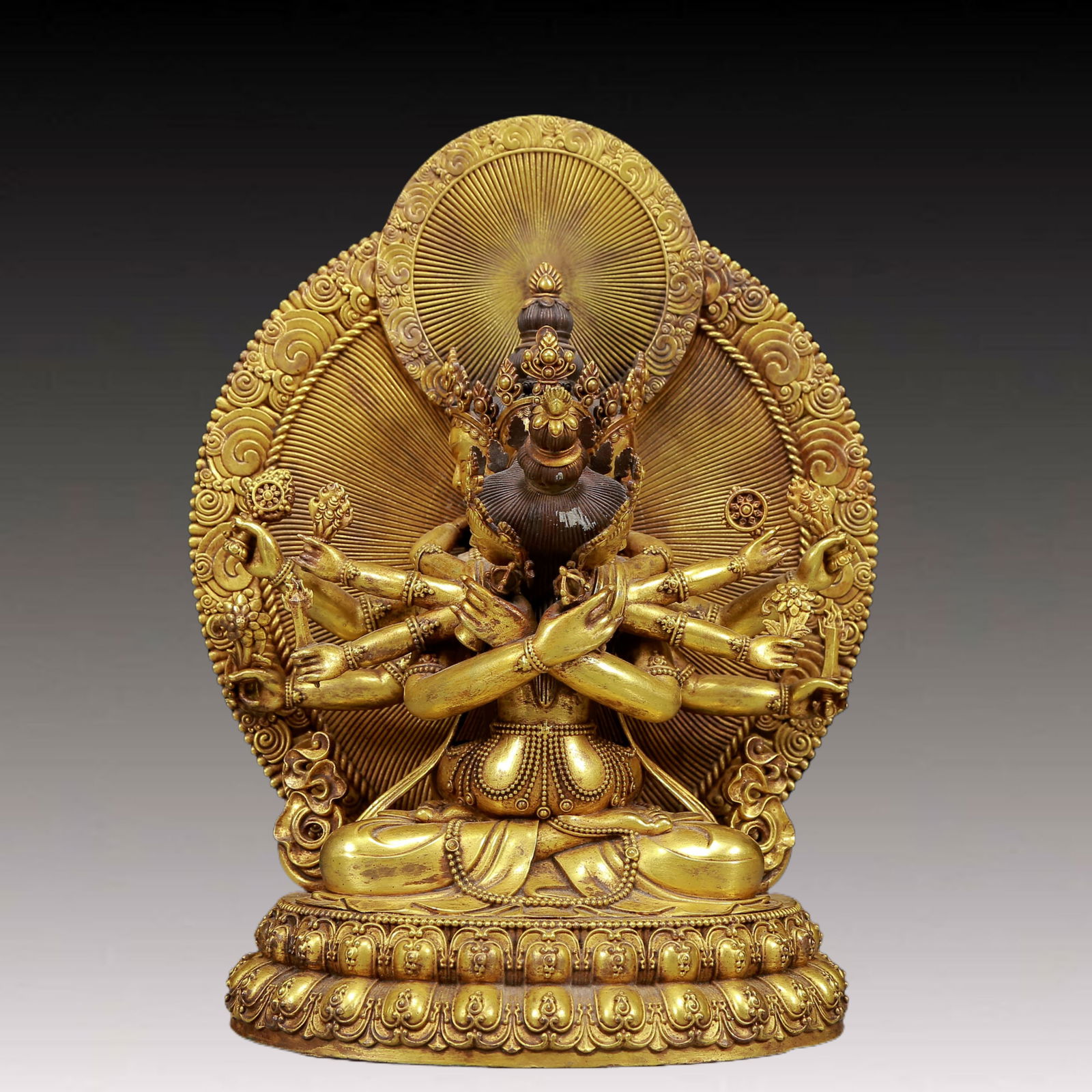 A Solemn Gilt Bronze Statue of Chakrasamvara (1 of 7)