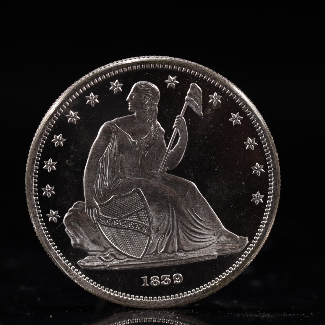 USA One Dollar 1859 Coin: American coin. IN GOD WE TRUST / LIBERTY / 1859 / UNITED STATES OF AMERICA / ONE DOL. Weight:26.9g.