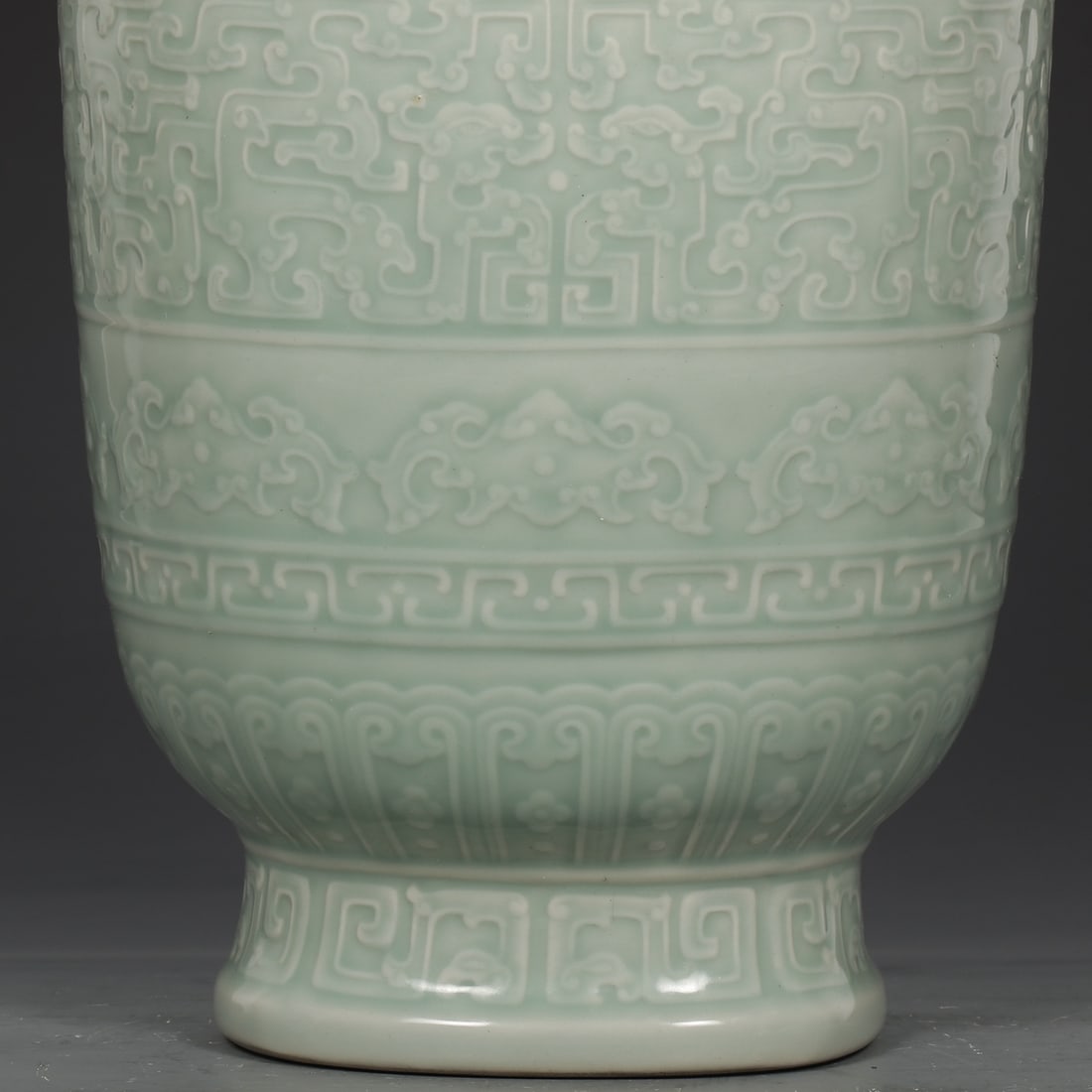 An Exquisite Celadon Glazed Dragon Pattern Double-Ears Vase - 4