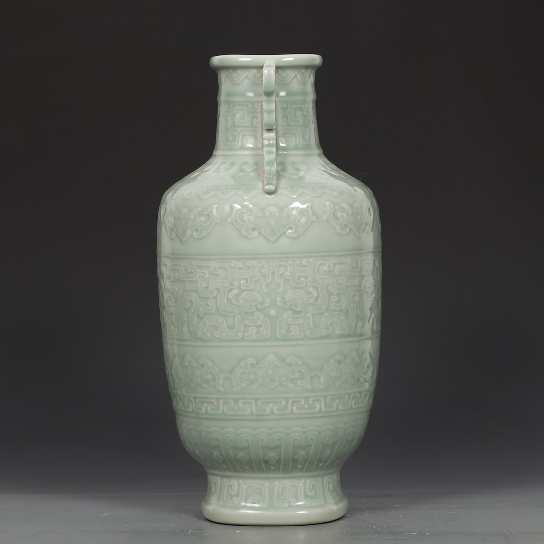 An Exquisite Celadon Glazed Dragon Pattern Double-Ears Vase - 5