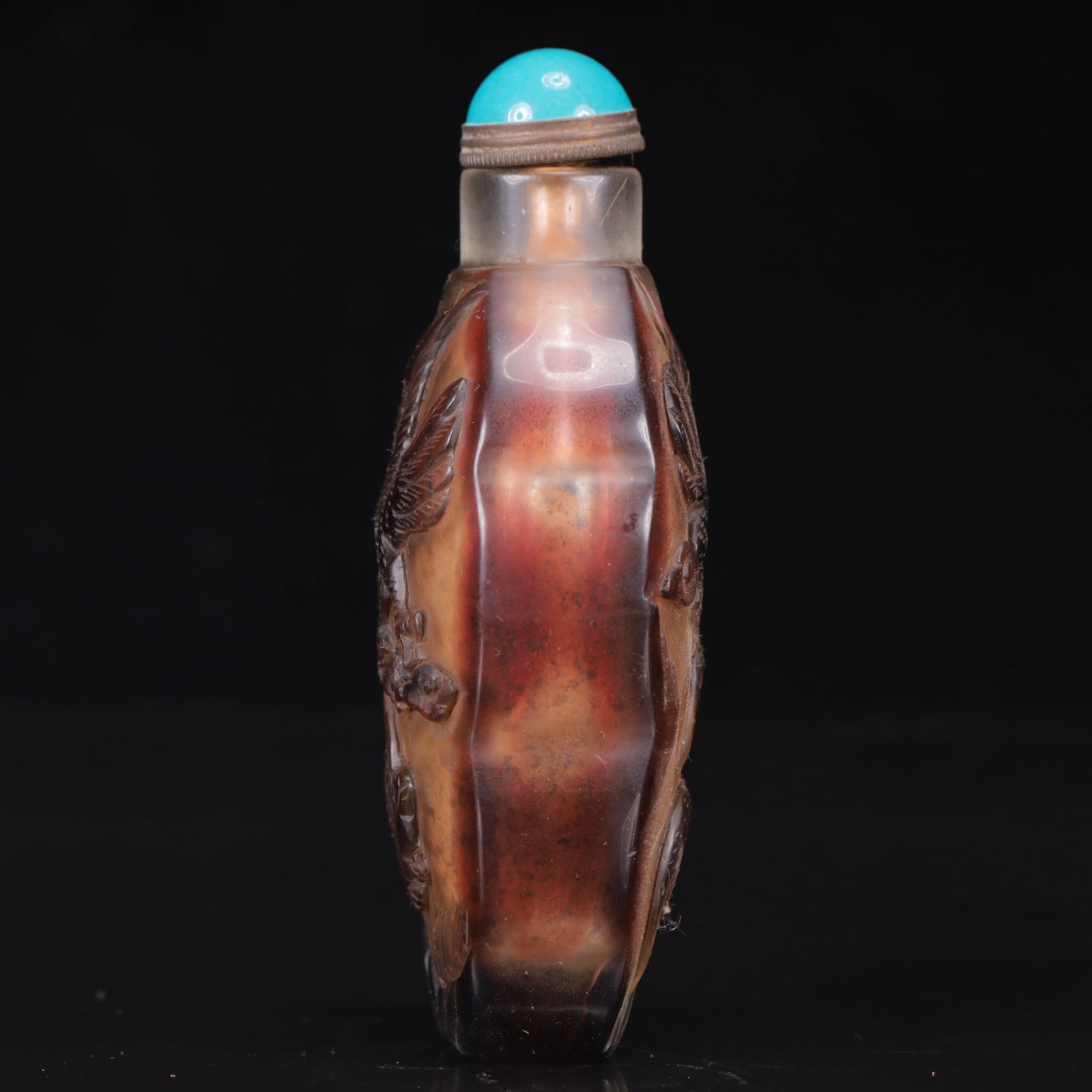 An Exquisite Glass Eagale and Rabbit Pattern Snuff Bottle - 6