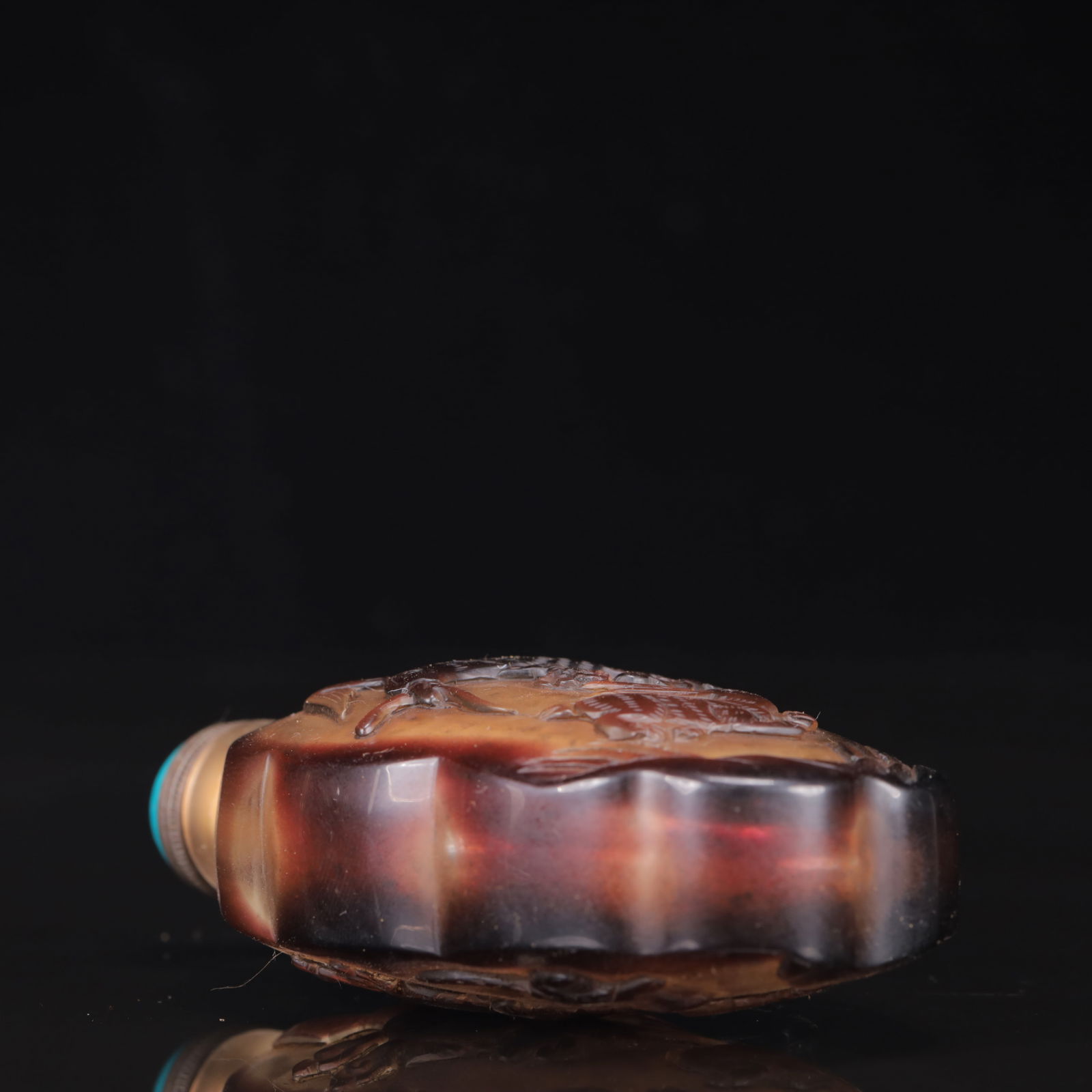 An Exquisite Glass Eagale and Rabbit Pattern Snuff Bottle - 8