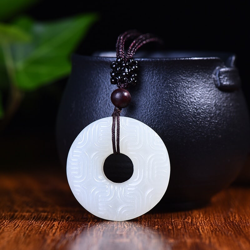 An Exquisite White Jade Pendant: An Exquisite White Jade Pendant,Size:1.3inx1.3in 白玉挂件