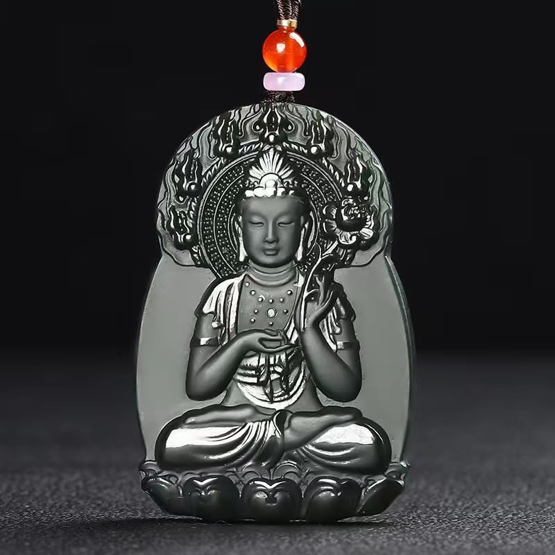 An Exquisite Cyan jade Statue of Bodhisattva Pendant: An Exquisite Cyan jade Statue of Bodhisattva Pendant,Size:2.4inx1.6inx0.3in 青玉菩萨像挂件