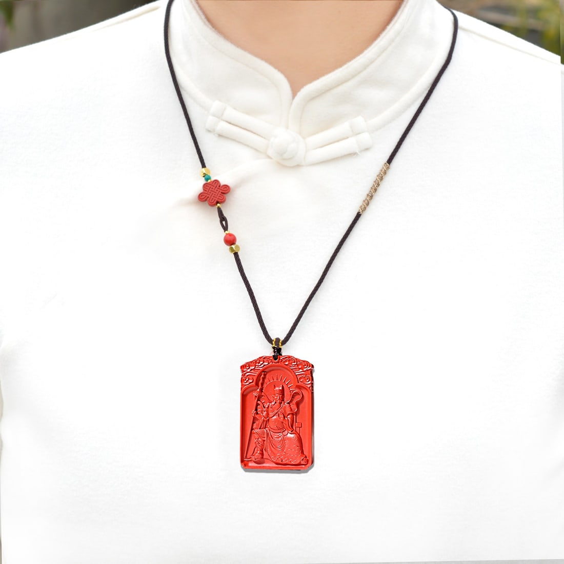 An Exquisite Cinnabar Figure Pattern Pendant: An Exquisite Cinnabar Figure Pattern Pendant,Size:1.2inx1.8in,Weight:24g 朱砂人物纹挂件