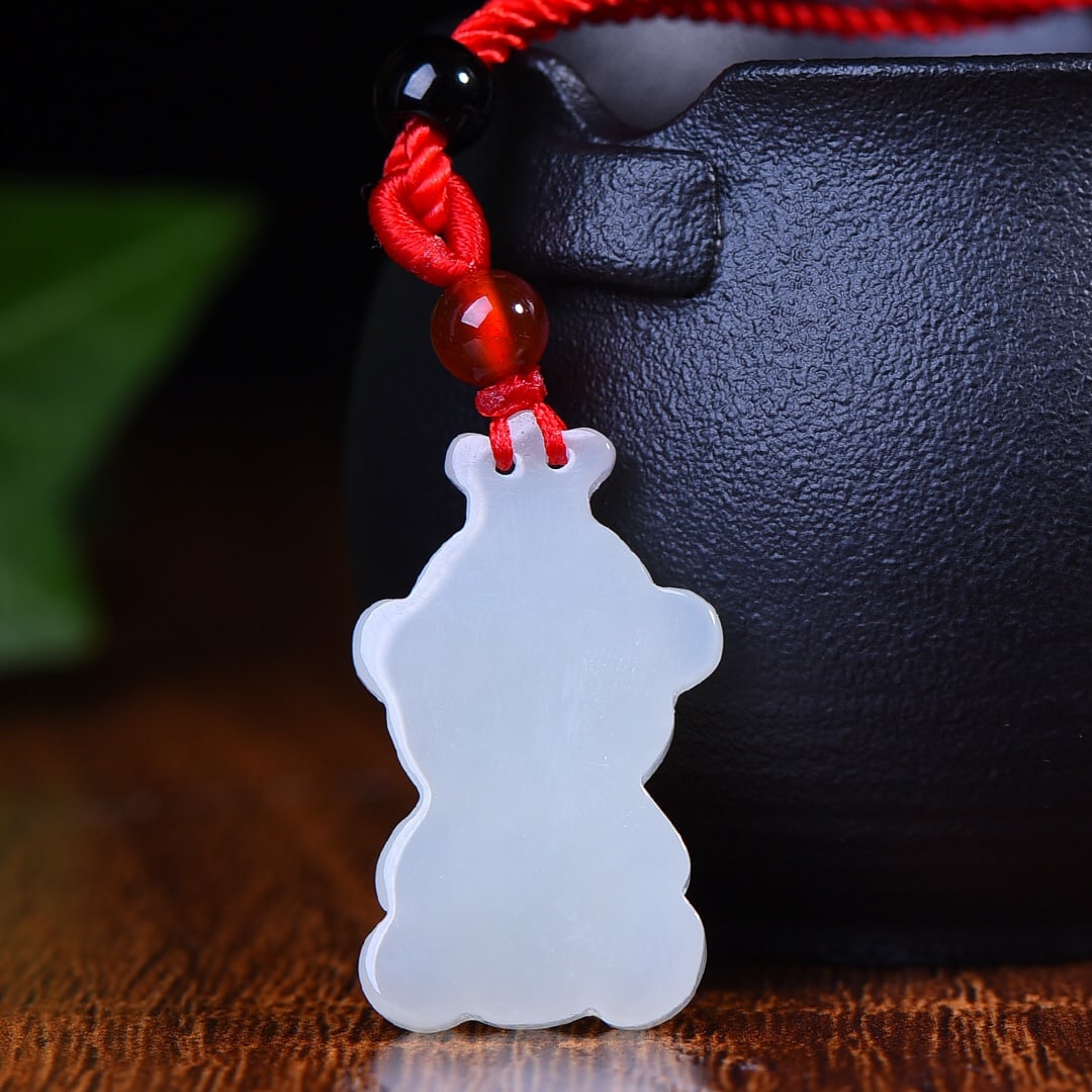 An Exquisite White Jade Monkey Pendant - 5