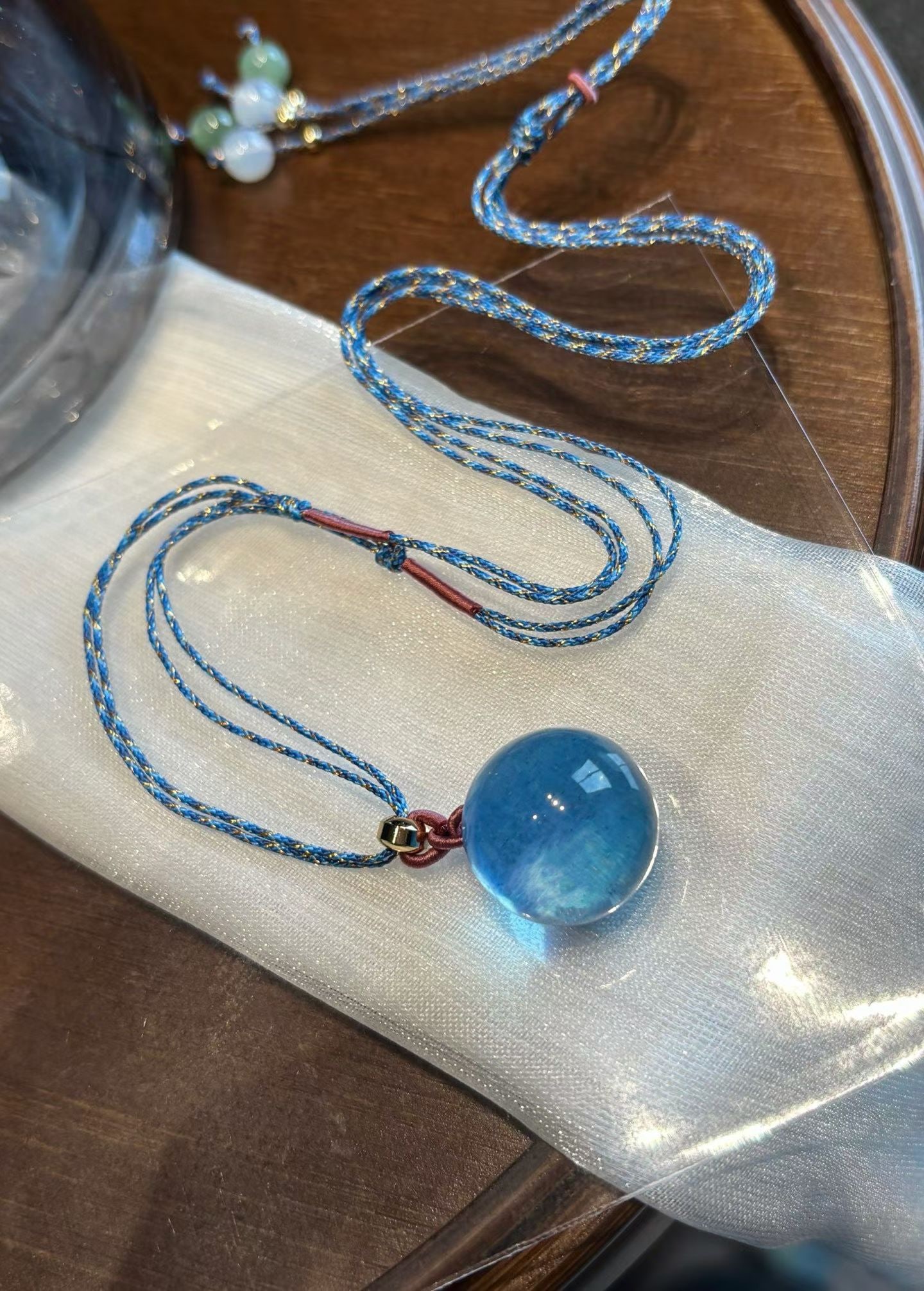 An Exquisite Aquamarine Necklace: An Exquisite Aquamarine Necklace,Size:0.7in,Weight:9.5g 海蓝宝吊坠