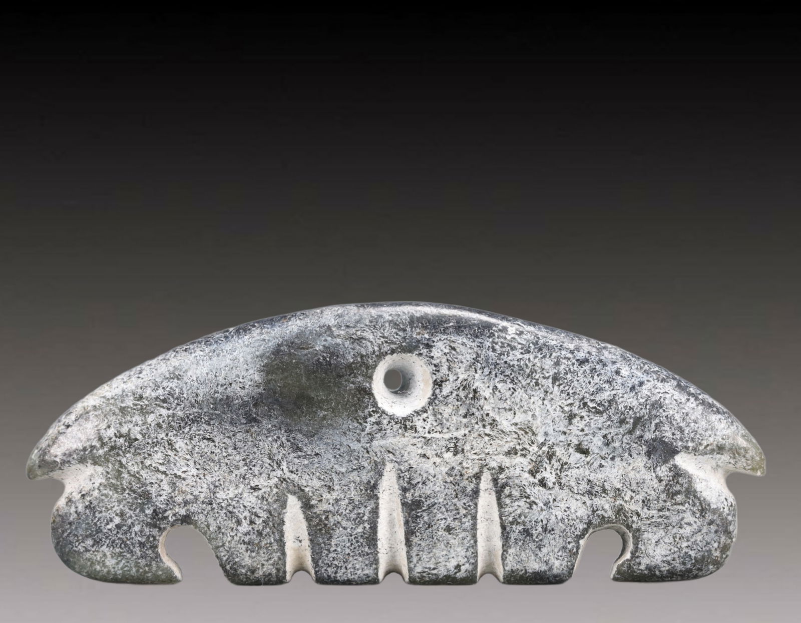 An Archaic Hongshan Culture Cyan jade Pendant (1 of 6)