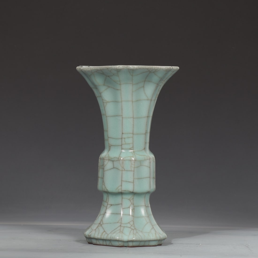 An Exquisite Guan yao Celadon Glazed Gu-Shaped Vase (1 of 8)
