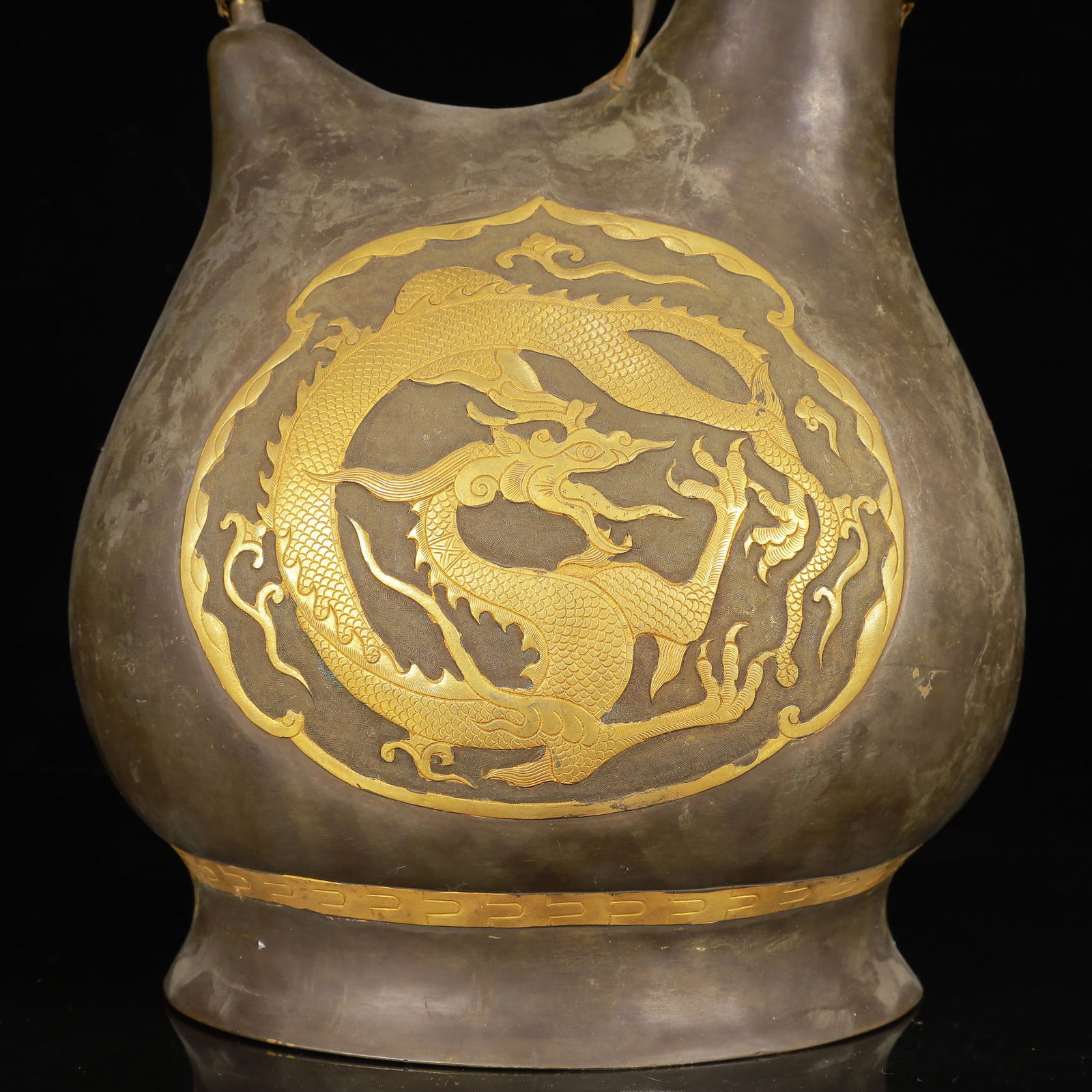 An Exquisite Gilt Silver Dragon Pattern Ewer - 3