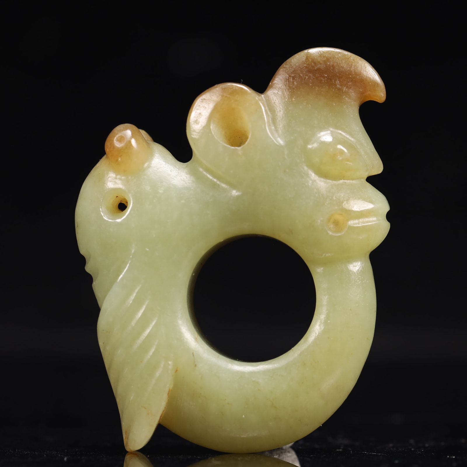 An Archaic Hongshan Culture White Jade Cicada Pattern Pendant (1 of 15)