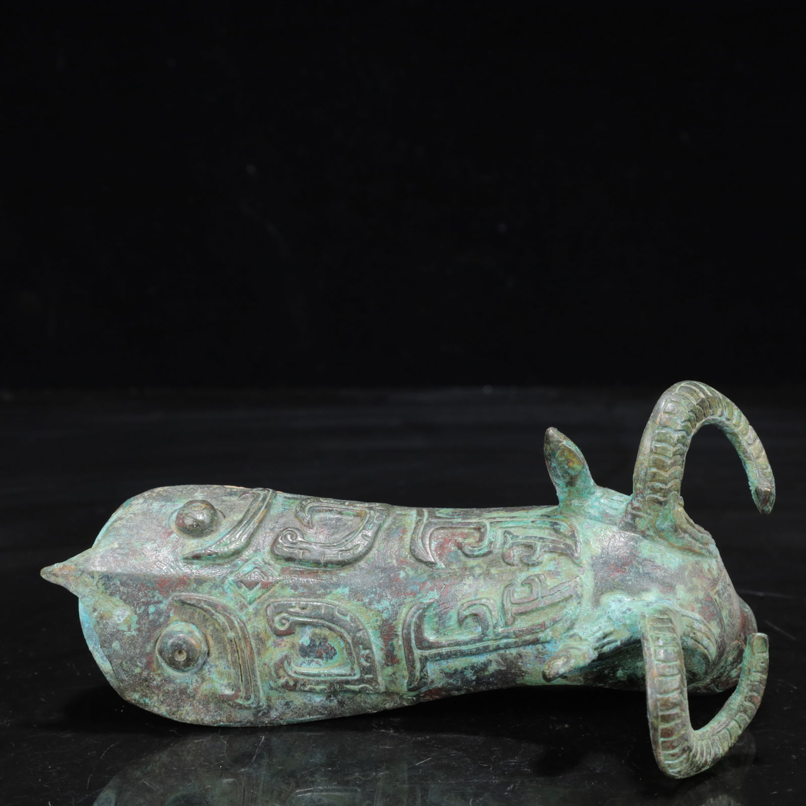 An Archaic Bronze Beast-Face Pattern Buffalo Cup - 12