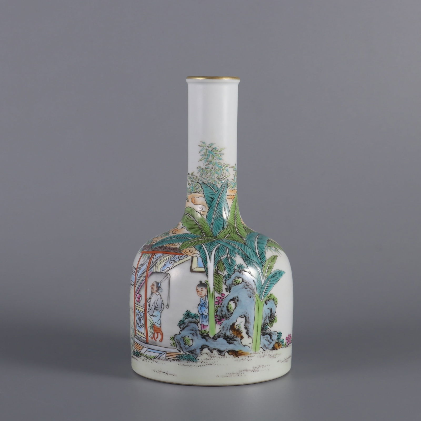 An Exquisite Enamel Character and Story Pattern Vase,with poem: An Exquisite Enamel Character and Story Pattern Vase,with poem,Qing Dynasty,China,Yongzheng Six-character Mark,Size:7.3inx3.7in 