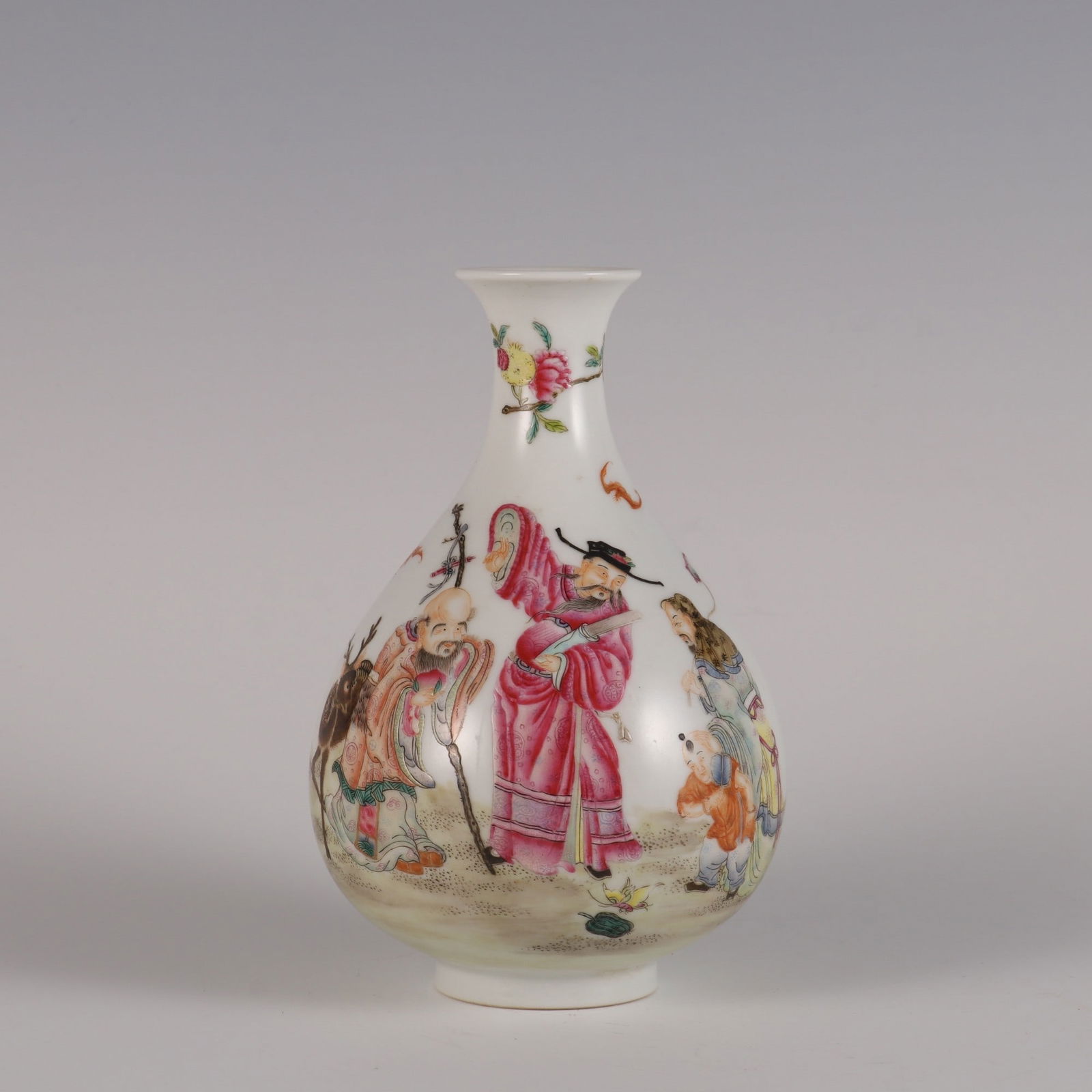 An Exquisite Famille-Rose Character and Story Pattern Vase: An Exquisite Famille-Rose Character and Story Pattern Vase,Qing Dynasty,China,Yongzheng Six-character Mark,Size:6.5inx3.9in 
