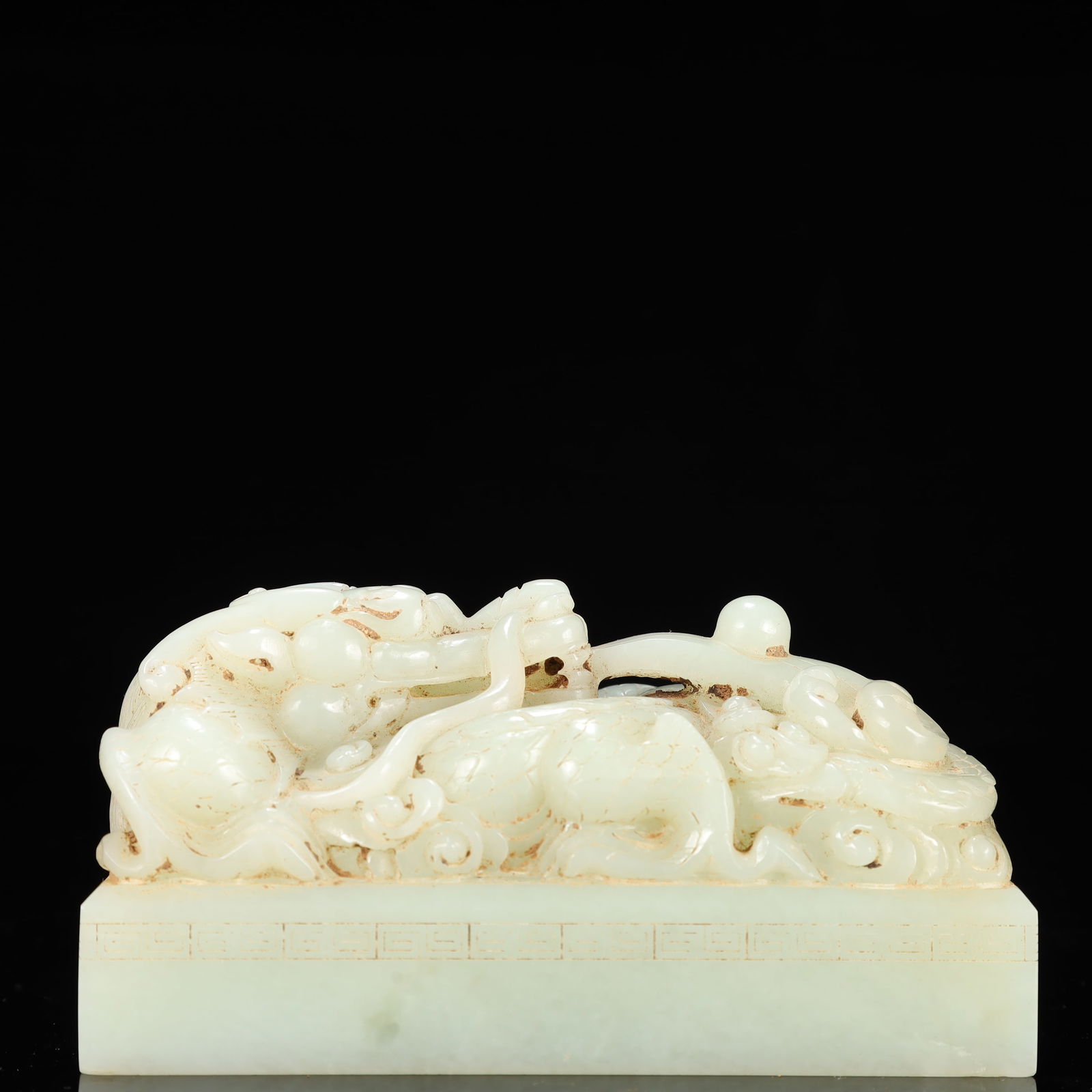 An Exquisite White Jade Dragon Pattern Seal - 5