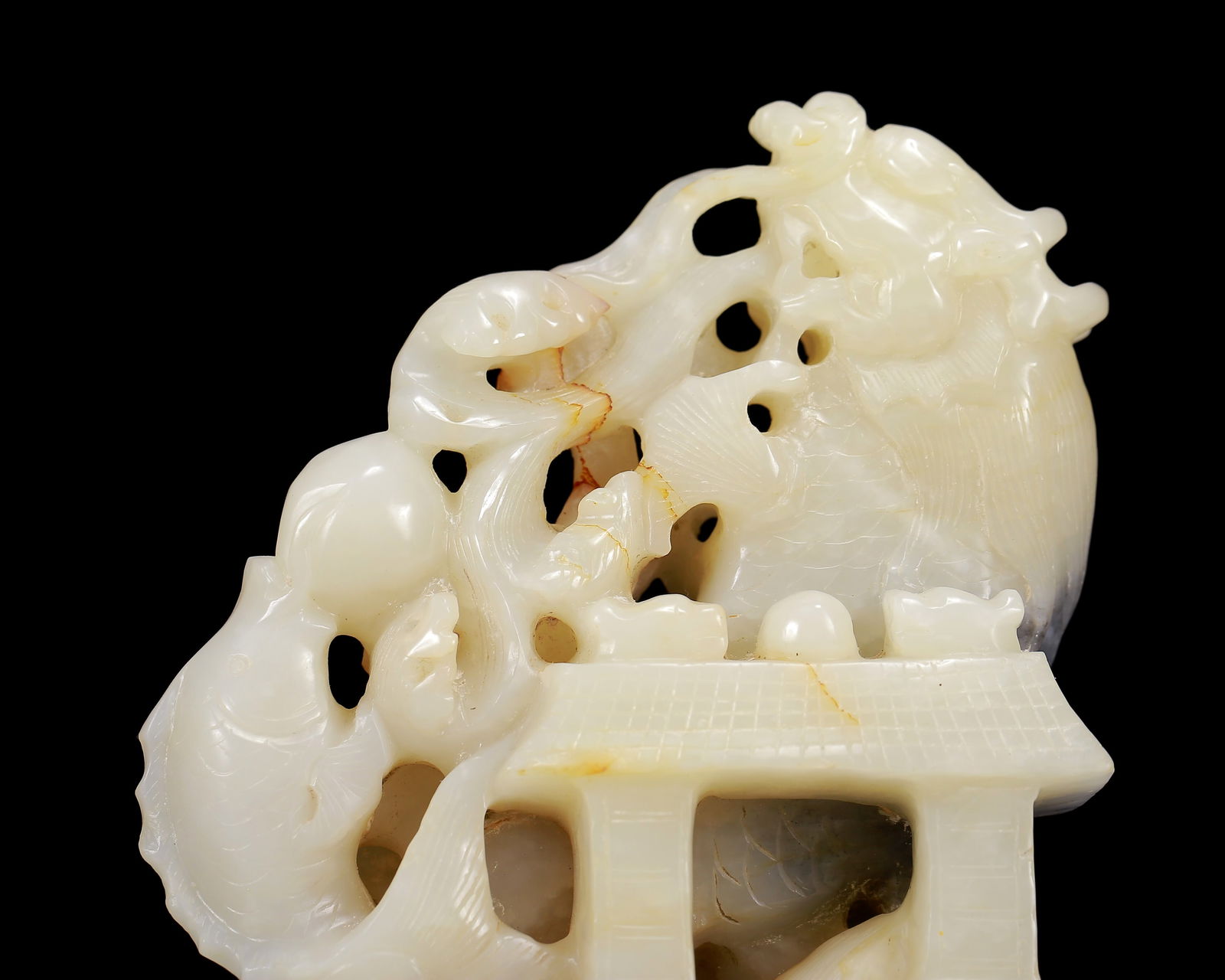 An Exquisite White Jade Fish Pattern Ornament - 2