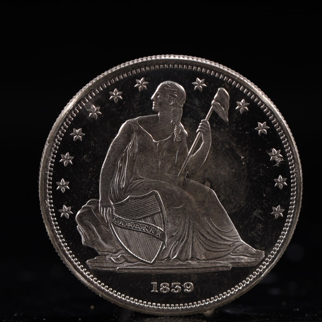 USA One Dollar 1859 Coin: American coin. IN GOD WE TRUST / LIBERTY / 1859 / UNITED STATES OF AMERICA / ONE DOL. Weight:26.9g.