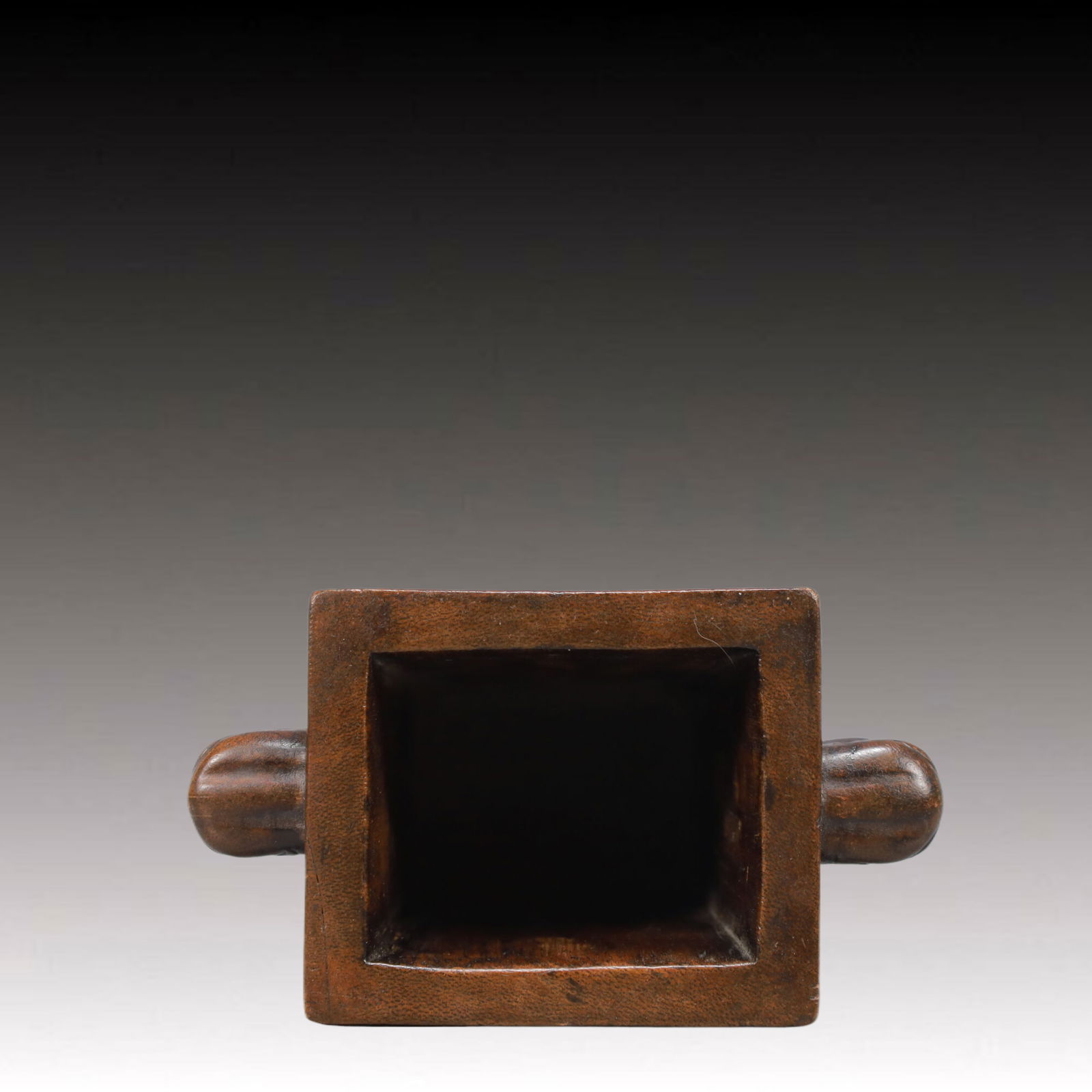 An Exquisite Eaglewood Beast-Face Pattern Double-Ears Brush Pot - 6