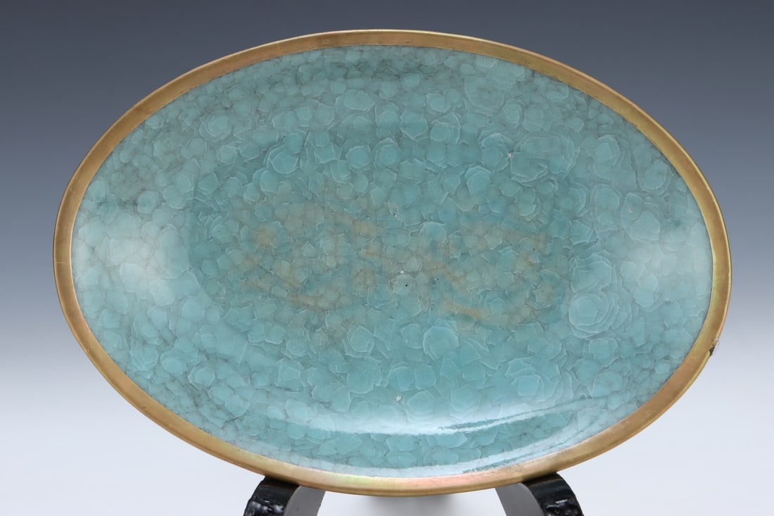 An Exquisite Ru yao Sky Blue Glazed Brush Washer: An Exquisite Ru yao Sky Blue Glazed Brush Washer,Song Dynasty,China,Size:0.9inx6in 汝窑天蓝釉笔洗,中国宋代