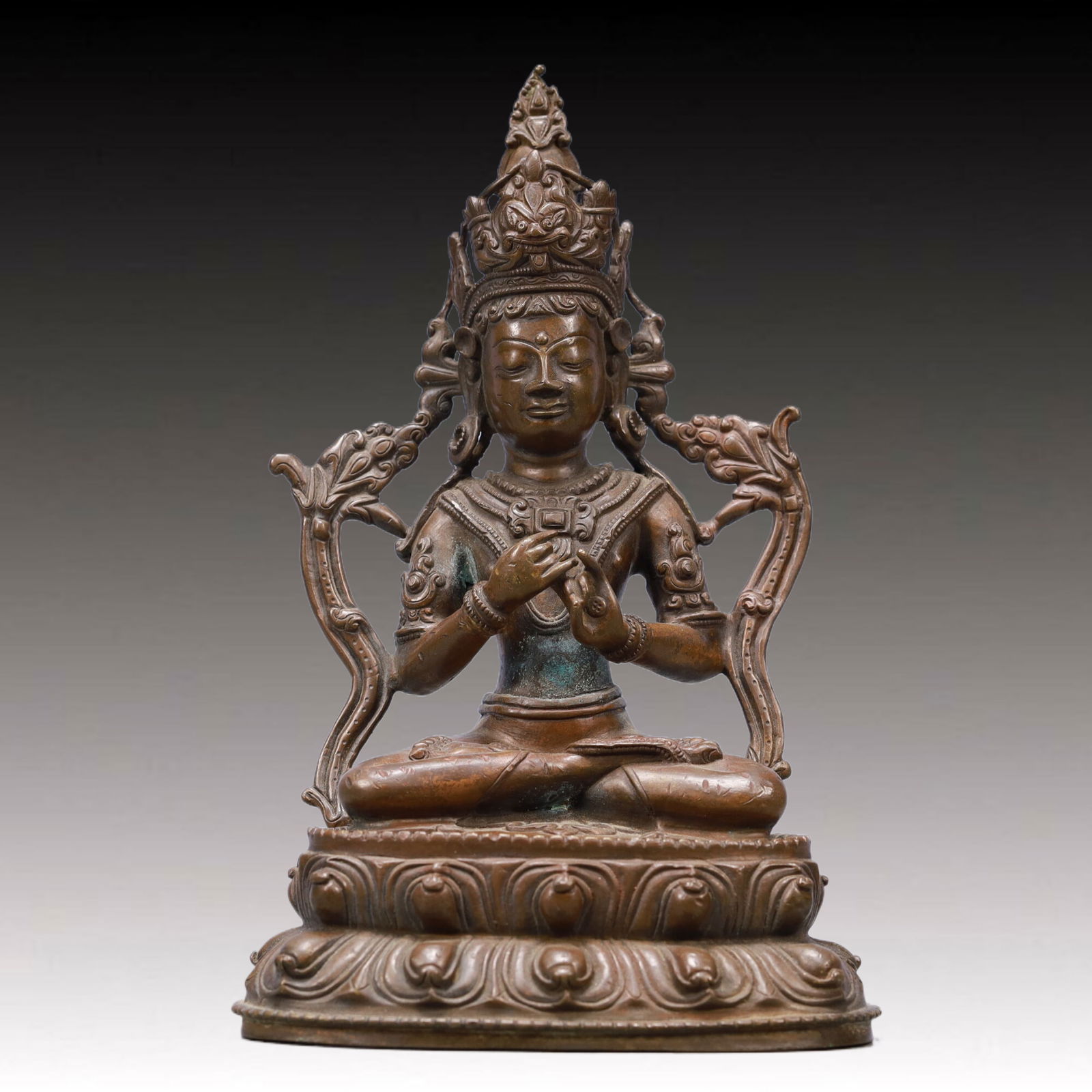 A Solemn Bronze Statue of Bodhisattva (1 of 9)